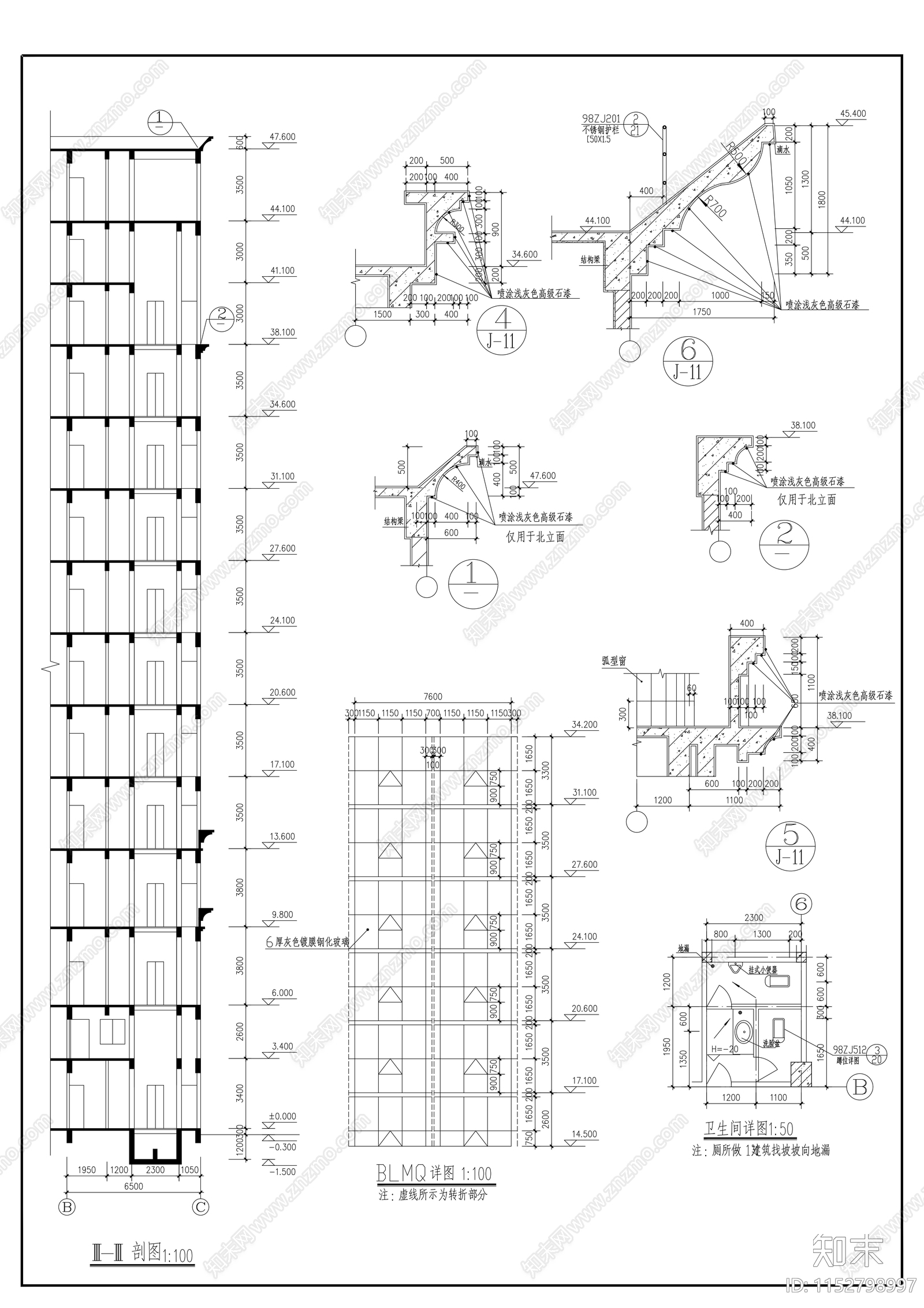 十四层写字楼建筑施工图下载【ID:1152798997】