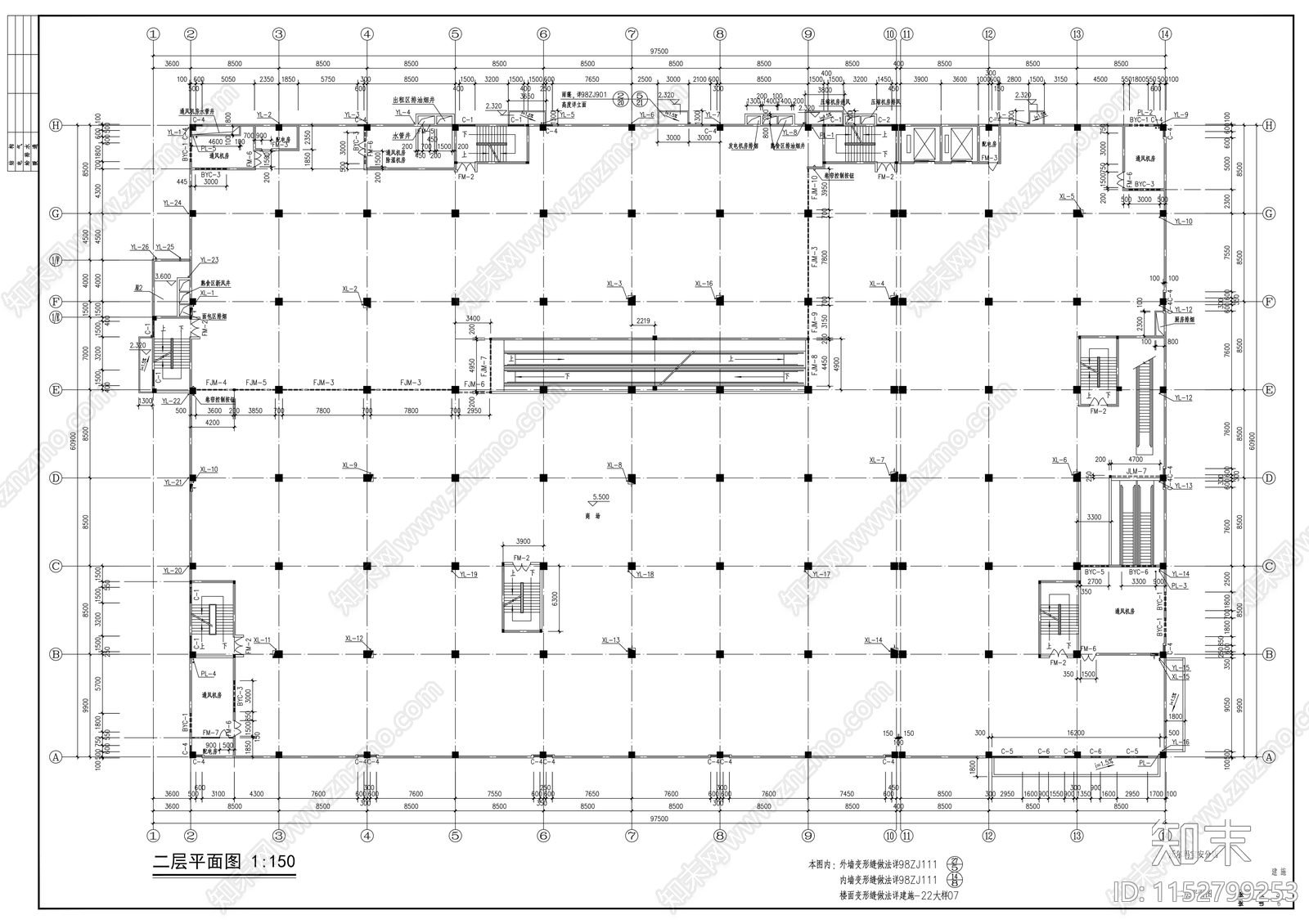 沃尔玛卖场建筑cad施工图下载【ID:1152799253】