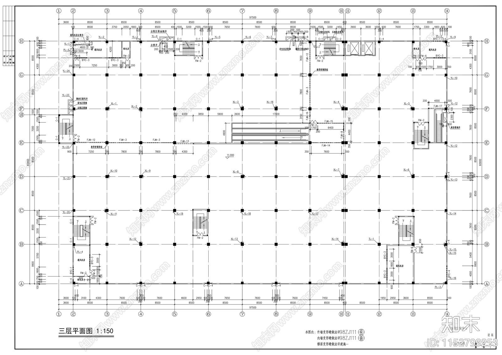 沃尔玛卖场建筑cad施工图下载【ID:1152799253】