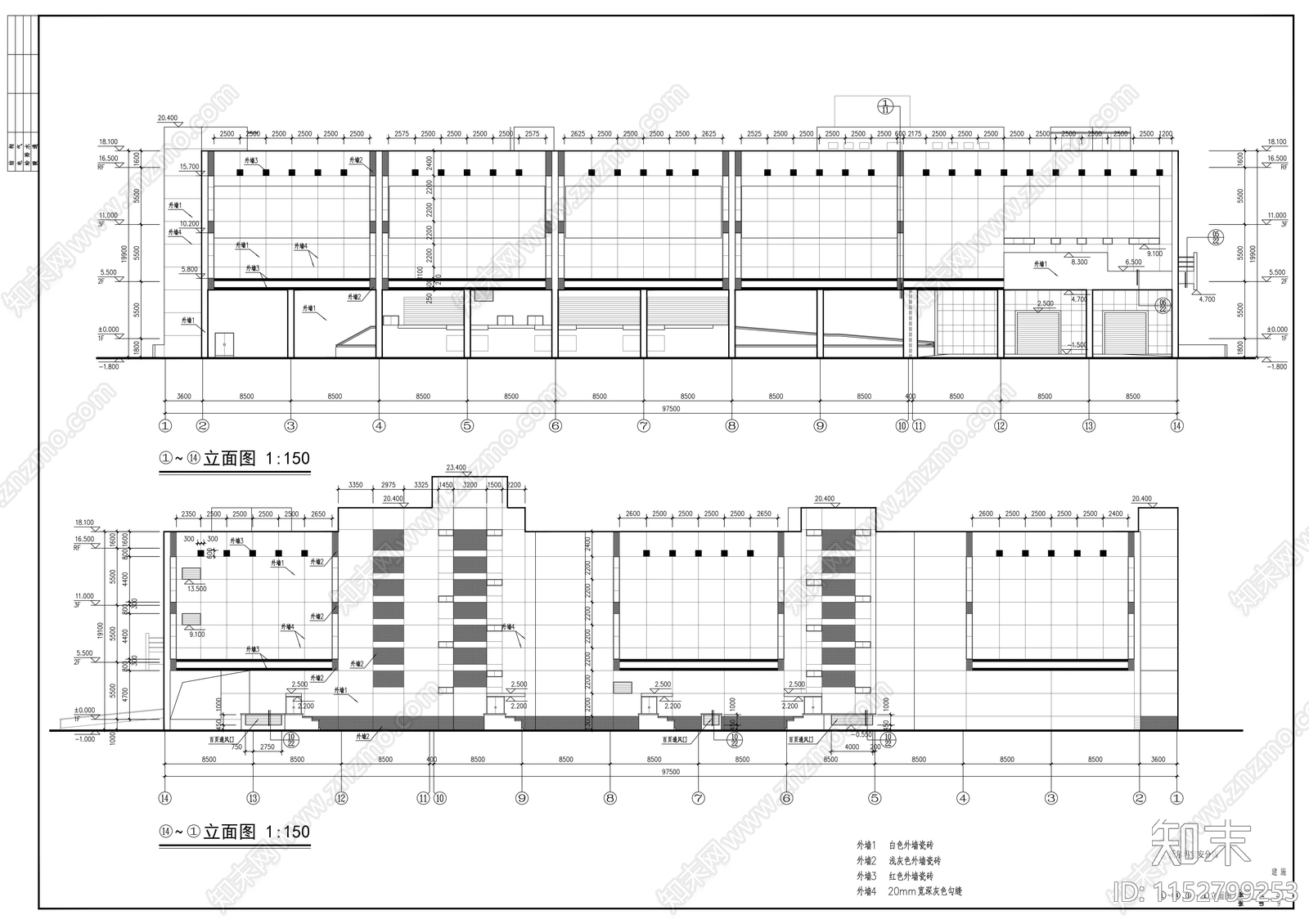 沃尔玛卖场建筑cad施工图下载【ID:1152799253】