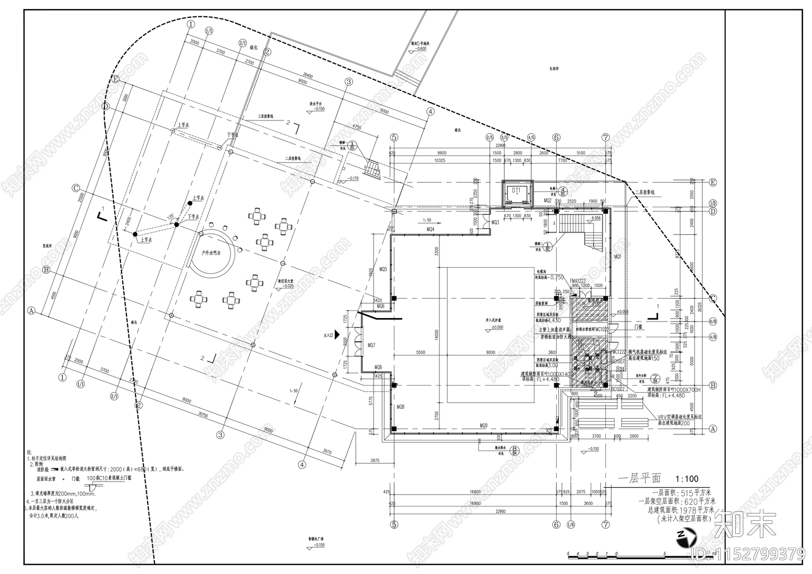 星河售楼部建筑cad施工图下载【ID:1152799379】