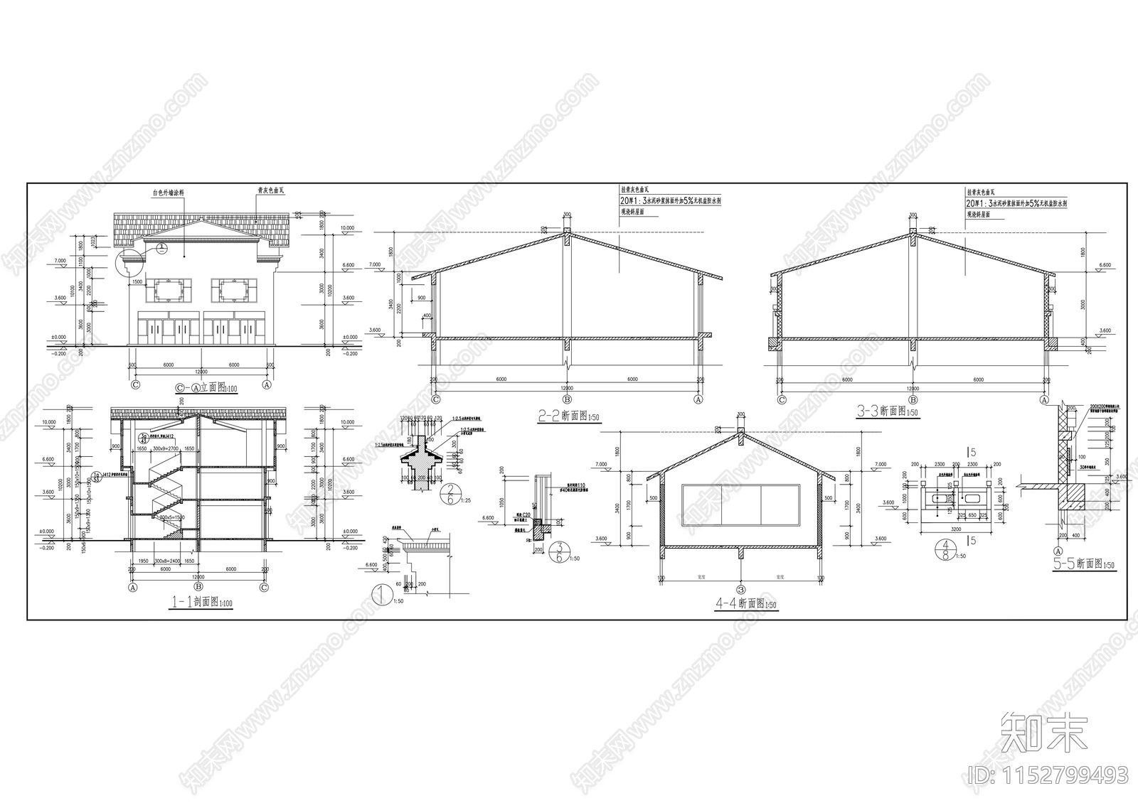 沿河商业楼建筑cad施工图下载【ID:1152799493】