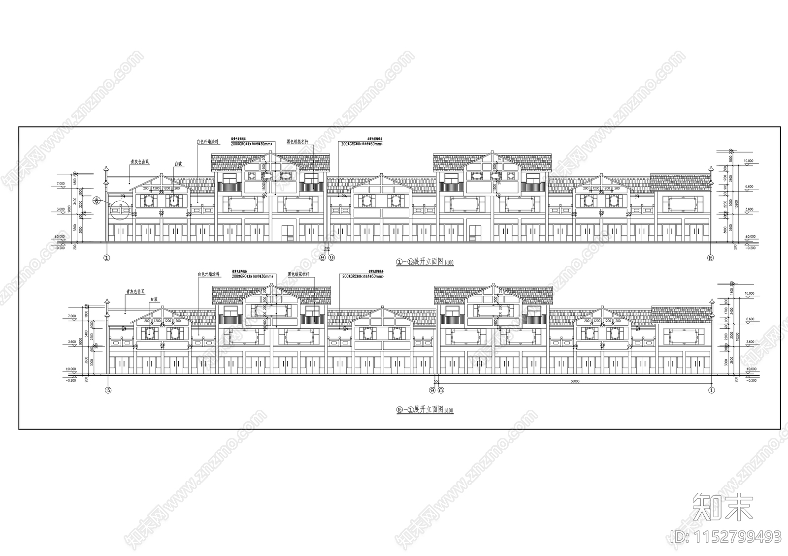 沿河商业楼建筑cad施工图下载【ID:1152799493】