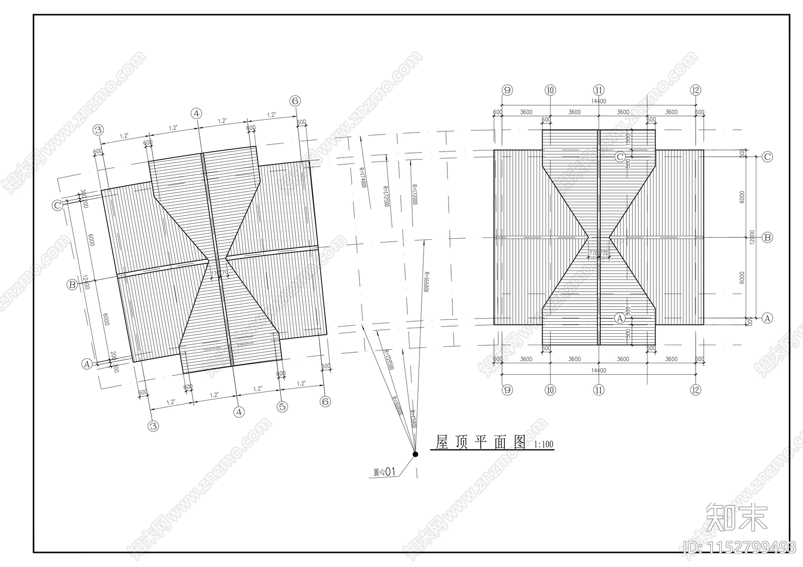 沿河商业楼建筑cad施工图下载【ID:1152799493】