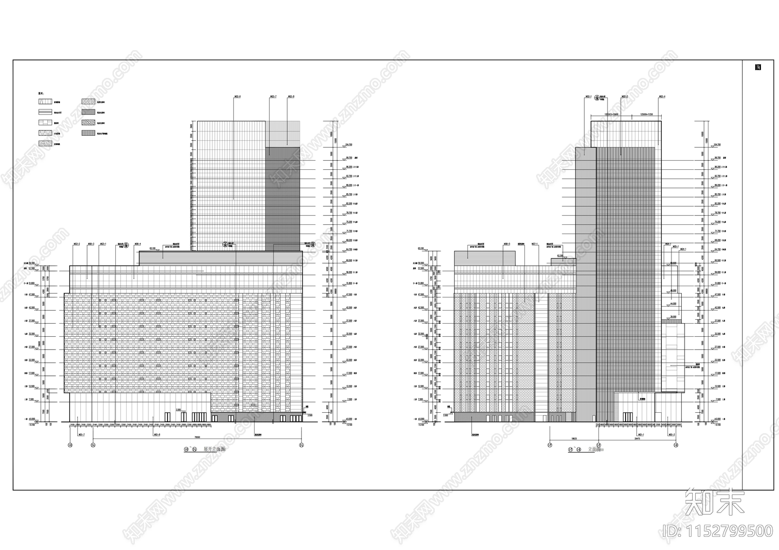 银泰城珞珈商业建筑cad施工图下载【ID:1152799500】