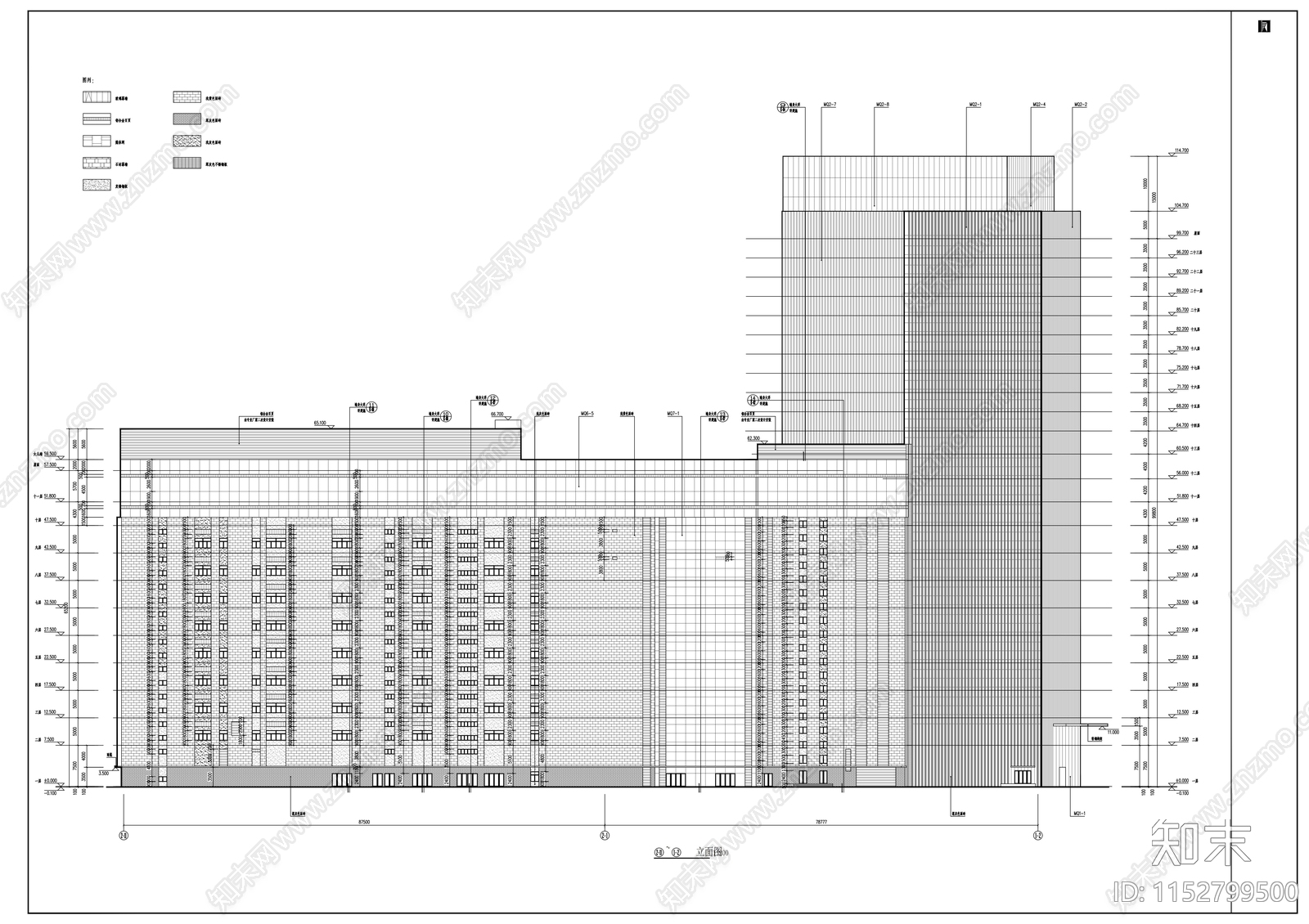 银泰城珞珈商业建筑cad施工图下载【ID:1152799500】