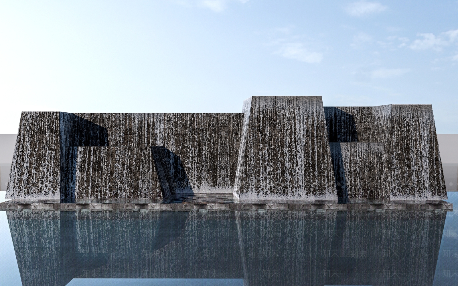现代流水景观3D模型下载【ID:1152799894】