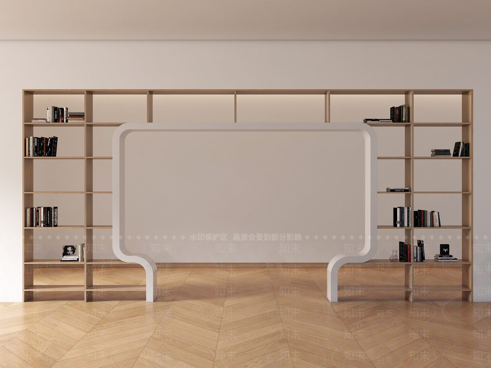 现代书架隔断3D模型下载【ID:1152800885】