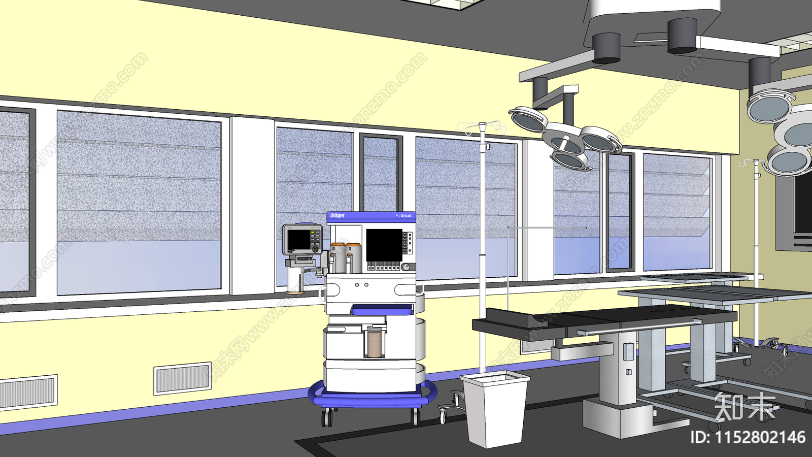 现代手术室SU模型下载【ID:1152802146】