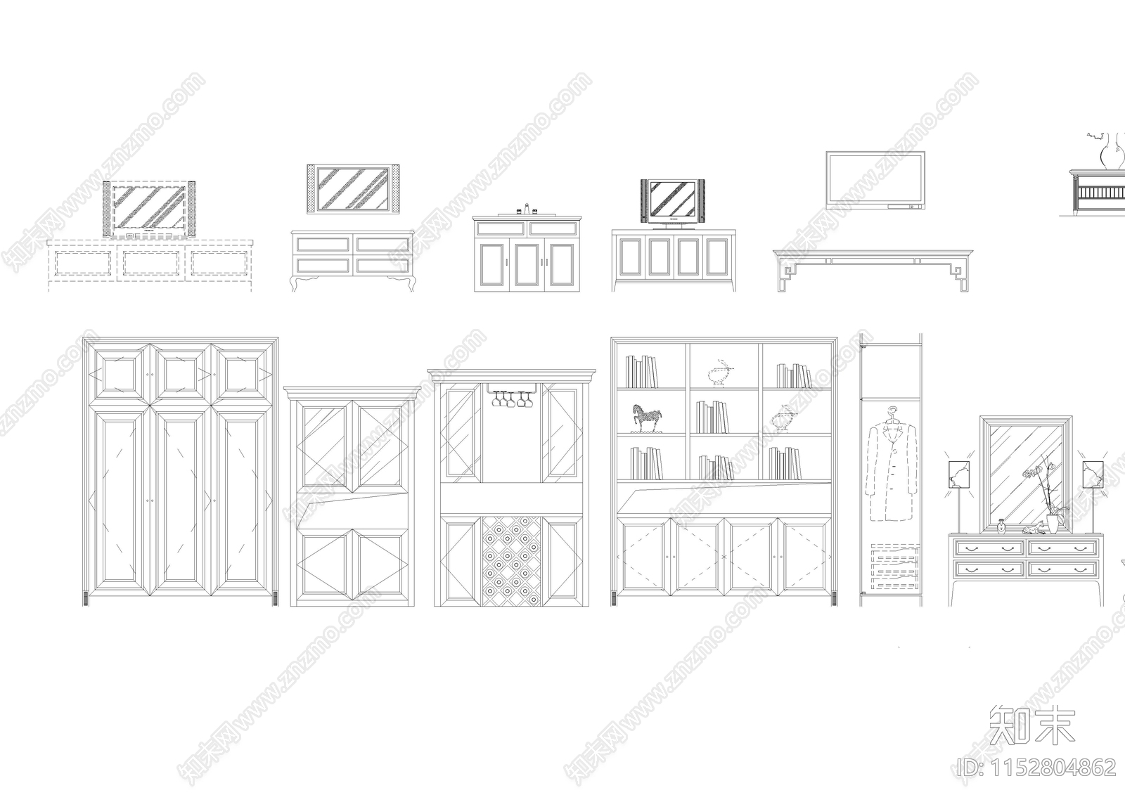 欧式家具图块施工图下载【ID:1152804862】