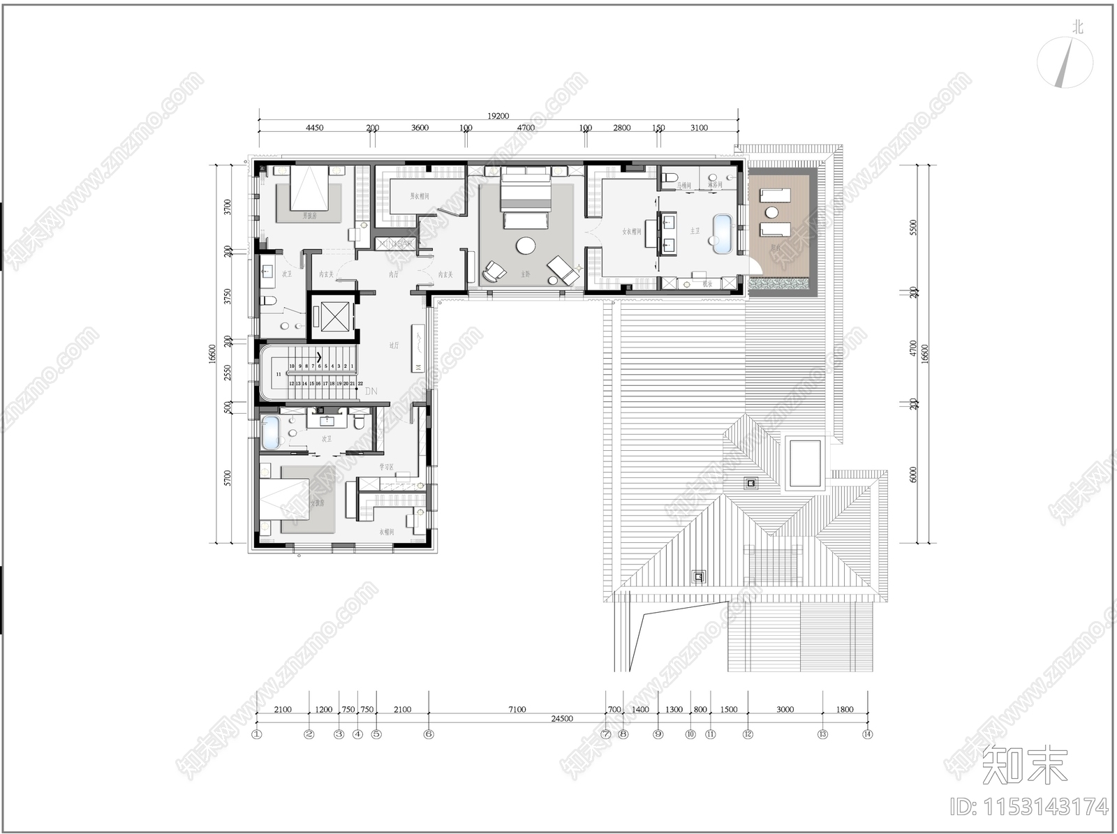 北京高档合院室内cad施工图下载【ID:1153143174】