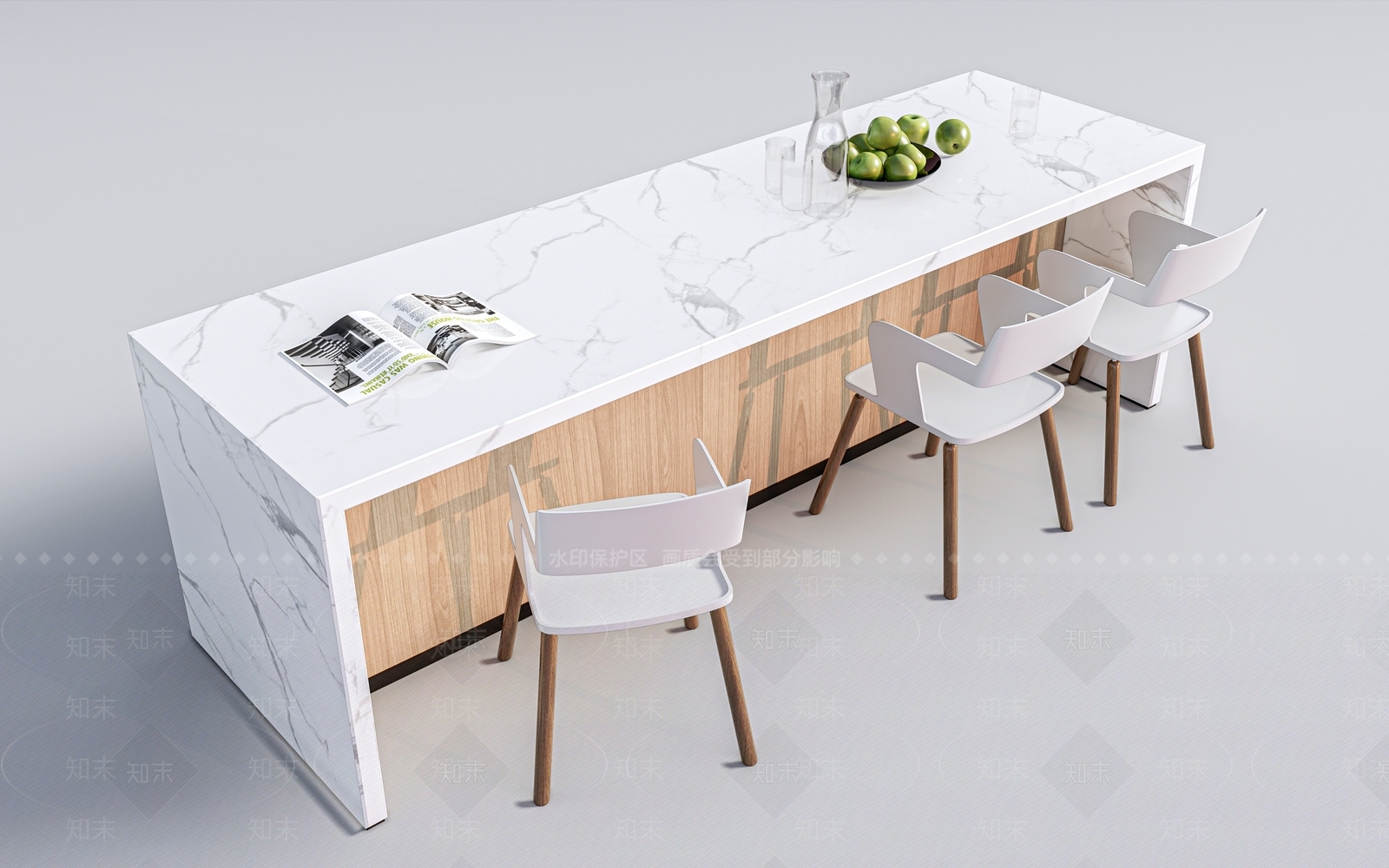 现代吧台桌椅3D模型下载【ID:1152808494】