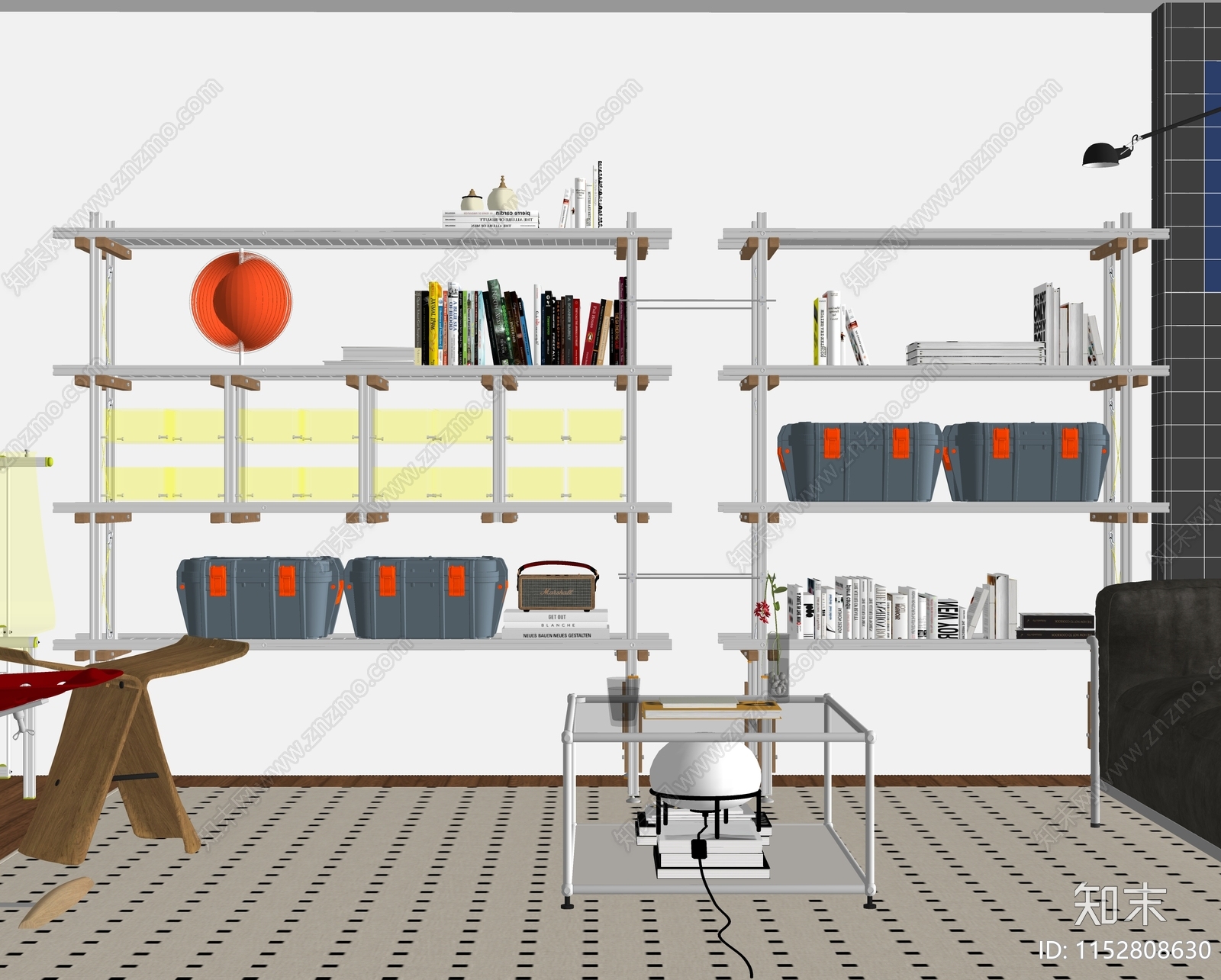 现代书架SU模型下载【ID:1152808630】
