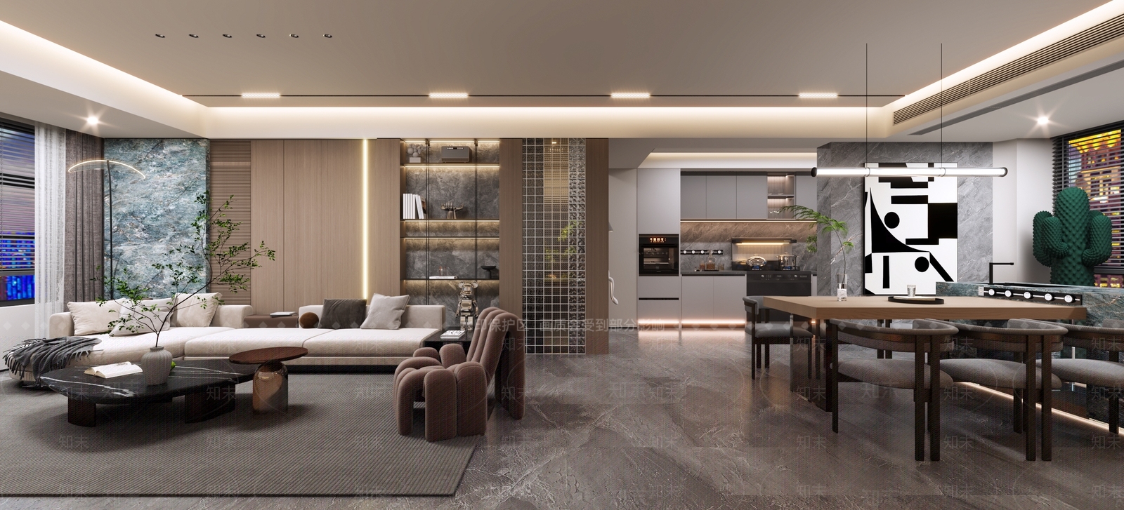 现代咖啡厅3D模型下载【ID:1214291873】