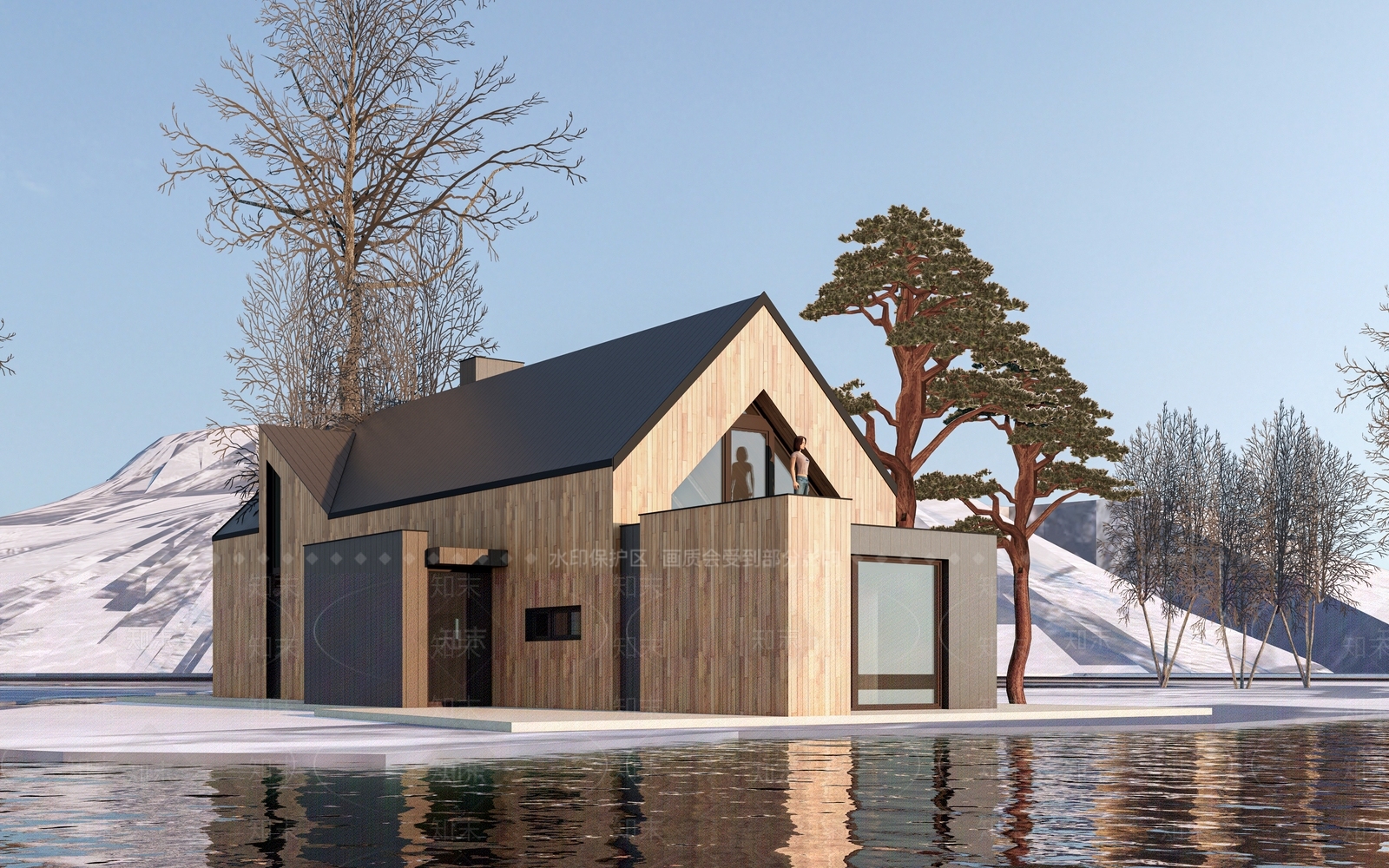 现代民宿建筑3D模型下载【ID:1152813098】