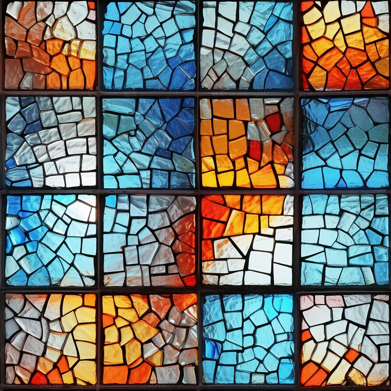 无缝彩色碎拼马赛克玻璃贴图下载【ID:1152816707】