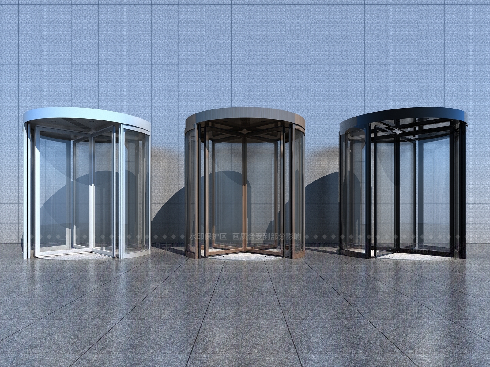 现代玻璃旋转门3D模型下载【ID:1152818856】