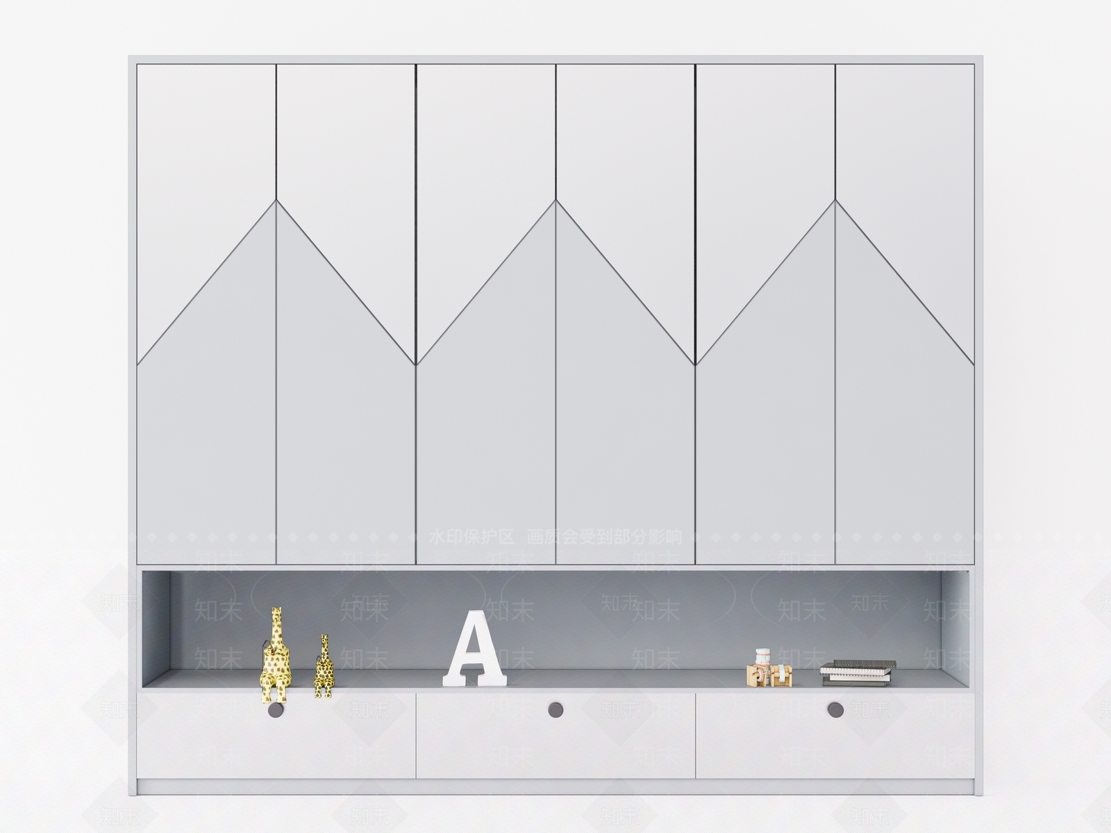 现代风格儿童衣柜SU模型下载【ID:1152819029】