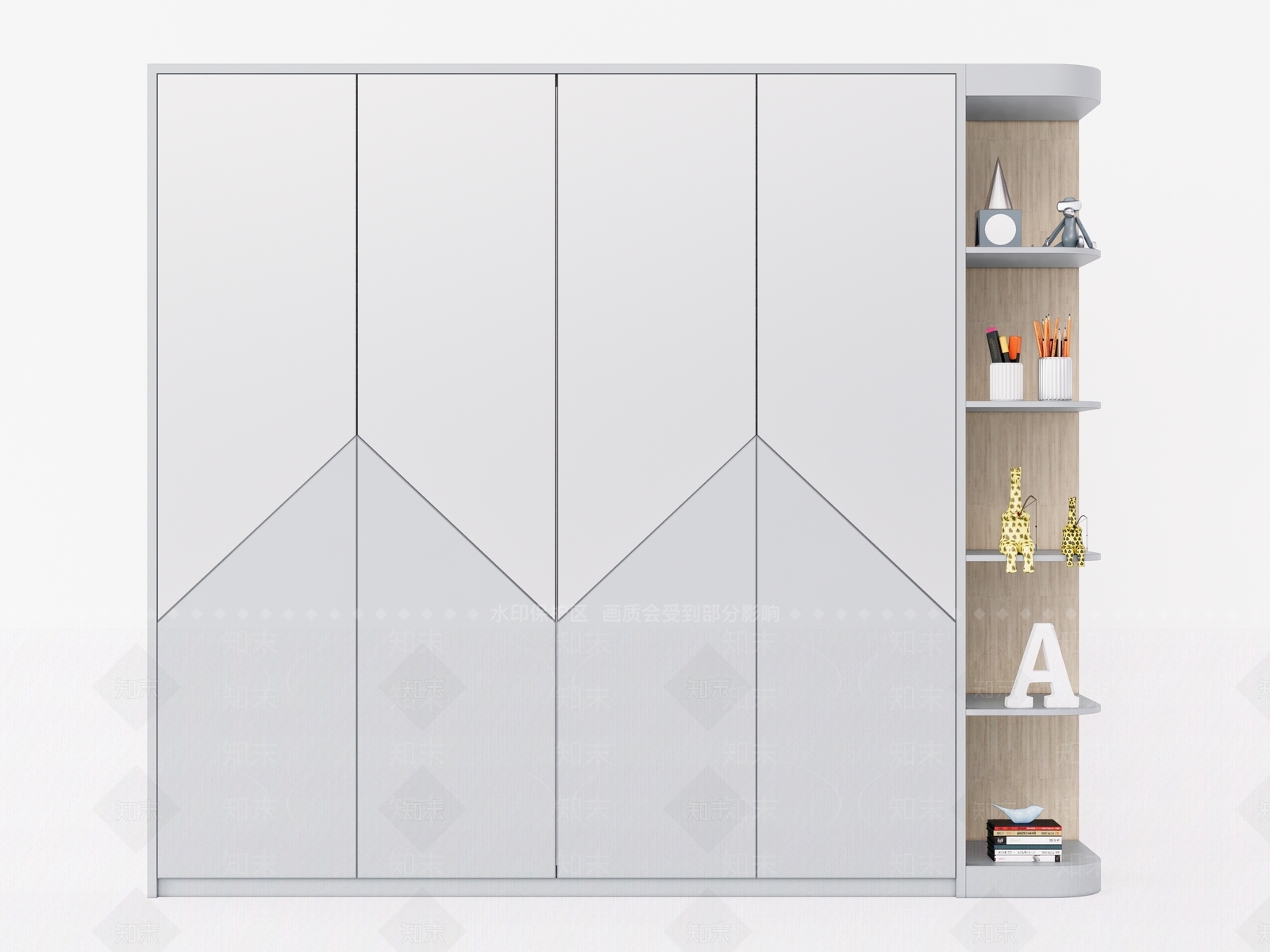 现代风格儿童衣柜SU模型下载【ID:1152819183】