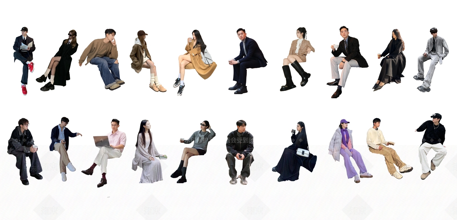 2D坐姿人物SU模型下载【ID:1152824775】