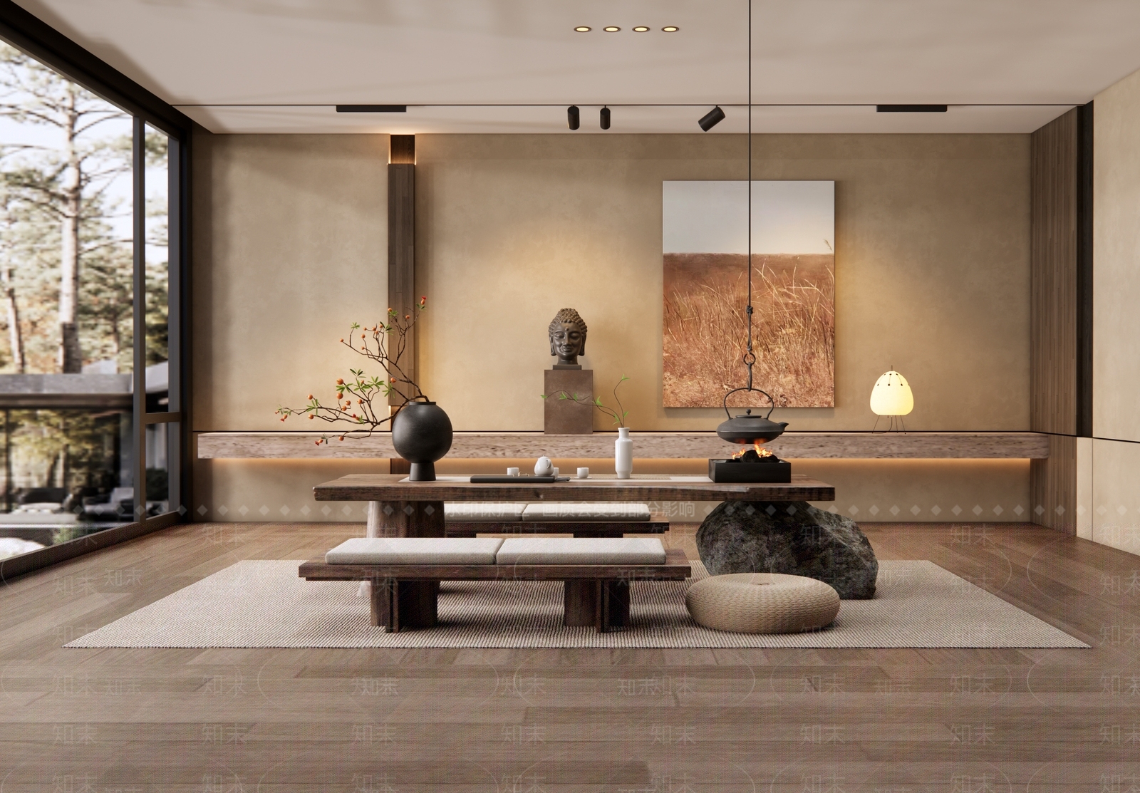 侘寂榻榻米茶室3D模型下载【ID:1152826851】