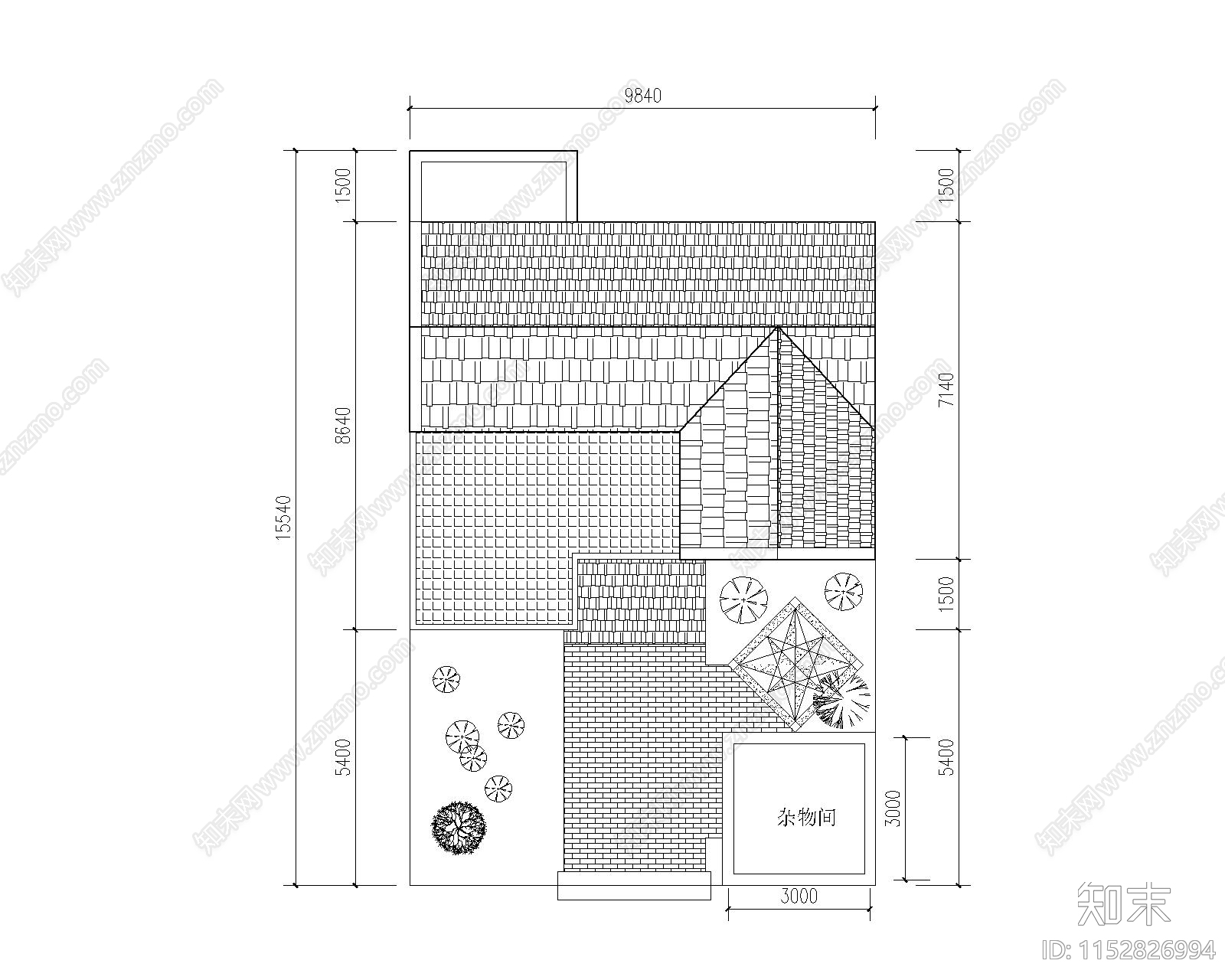 中式徽派建筑设计施工图下载【ID:1152826994】