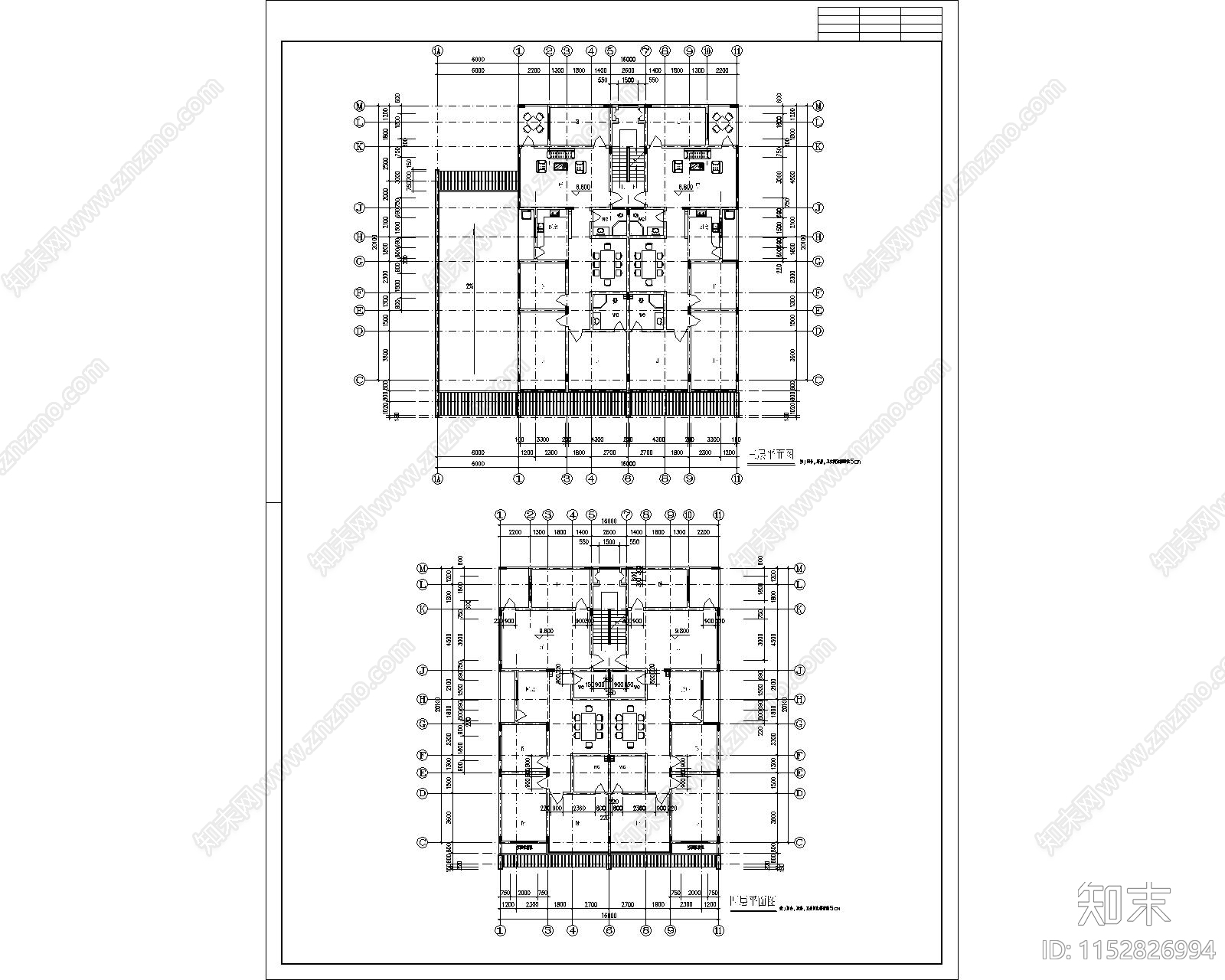 中式徽派建筑设计施工图下载【ID:1152826994】