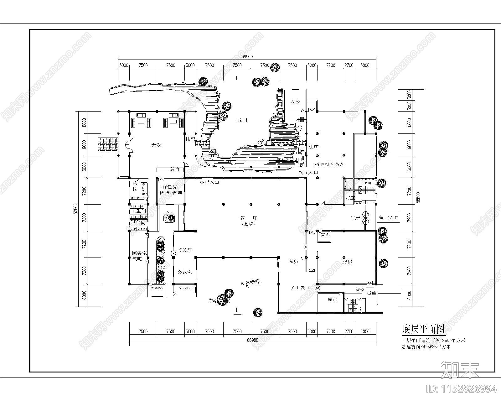 中式徽派建筑设计施工图下载【ID:1152826994】