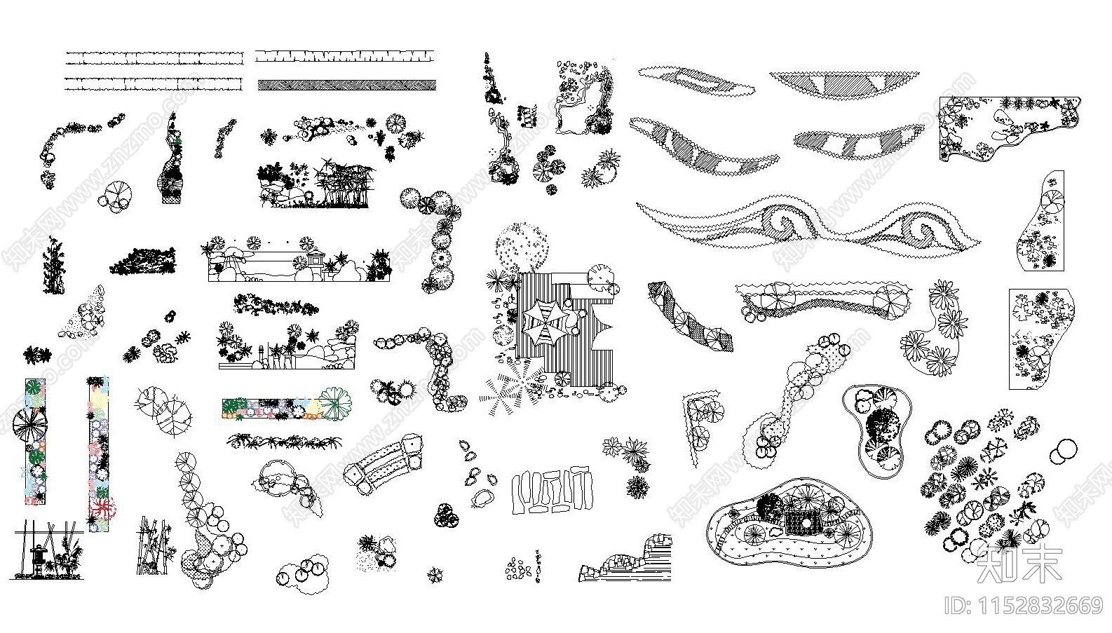 现代景观组合植物cad施工图下载【ID:1152832669】