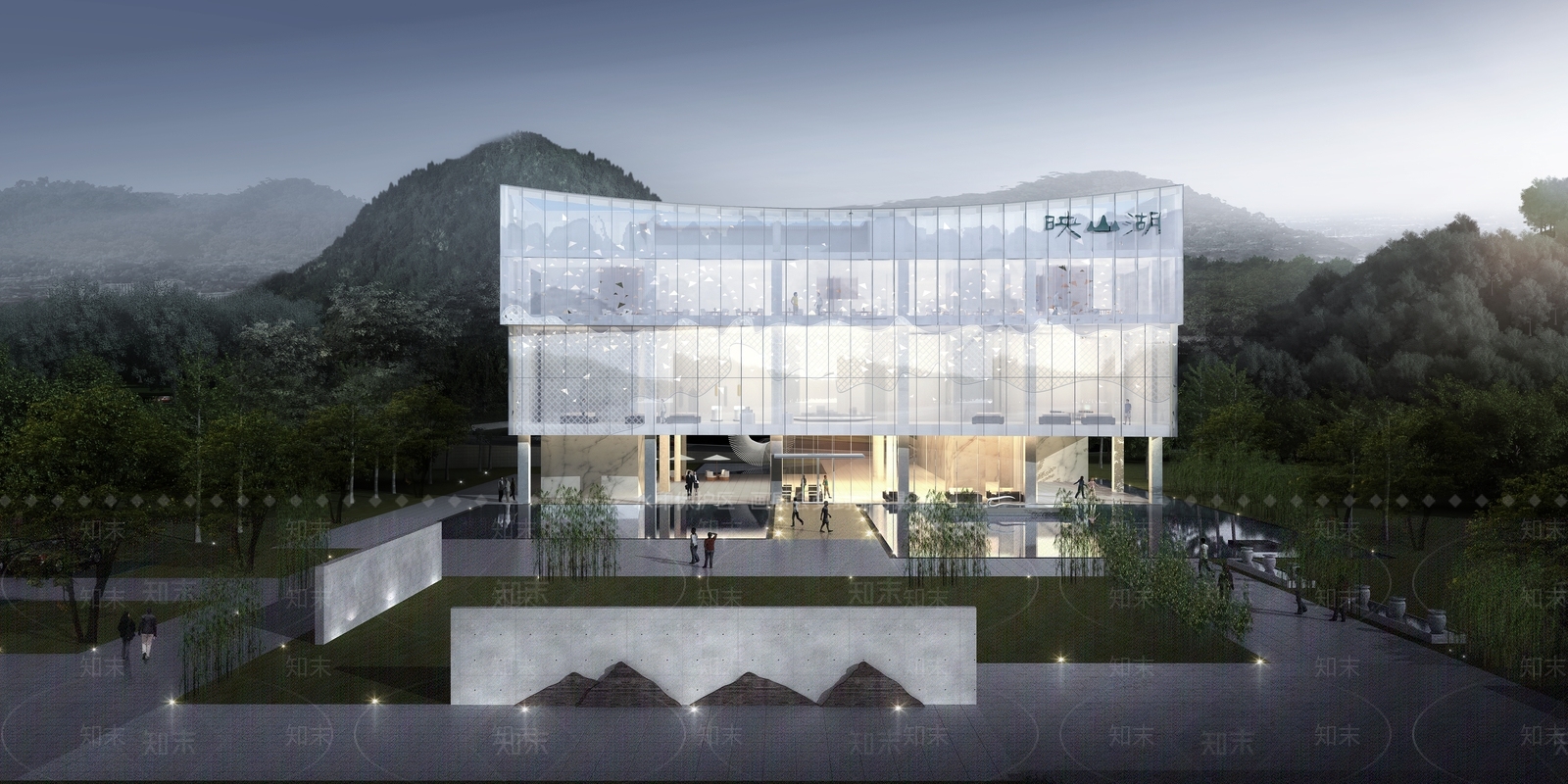 现代售楼处建筑SU模型下载【ID:1152833767】