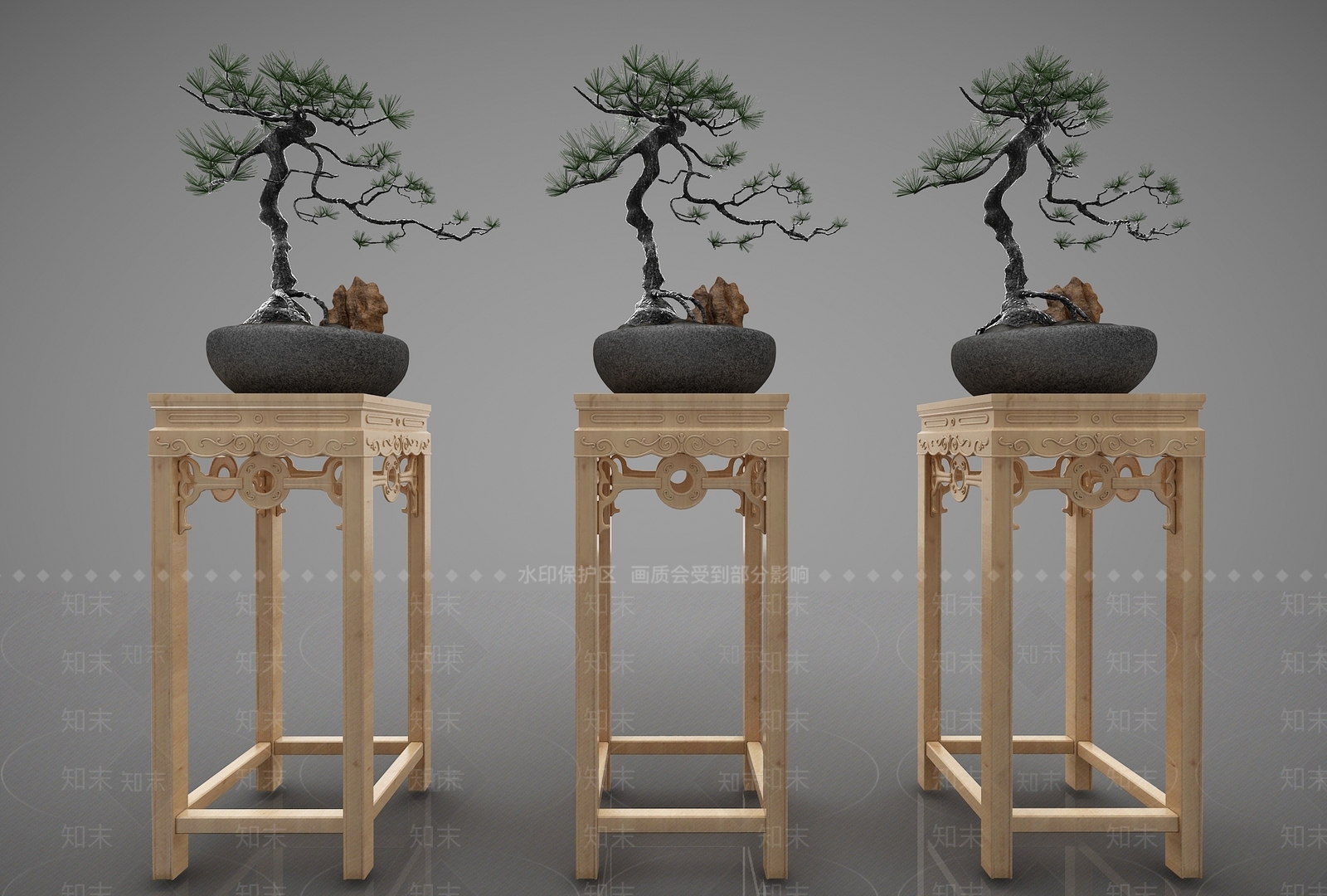 新中式盆景3D模型下载【ID:1152844781】