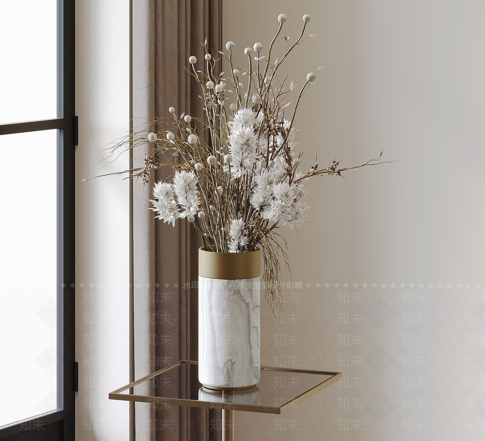 现代干枝花瓶SU模型下载【ID:1152847965】