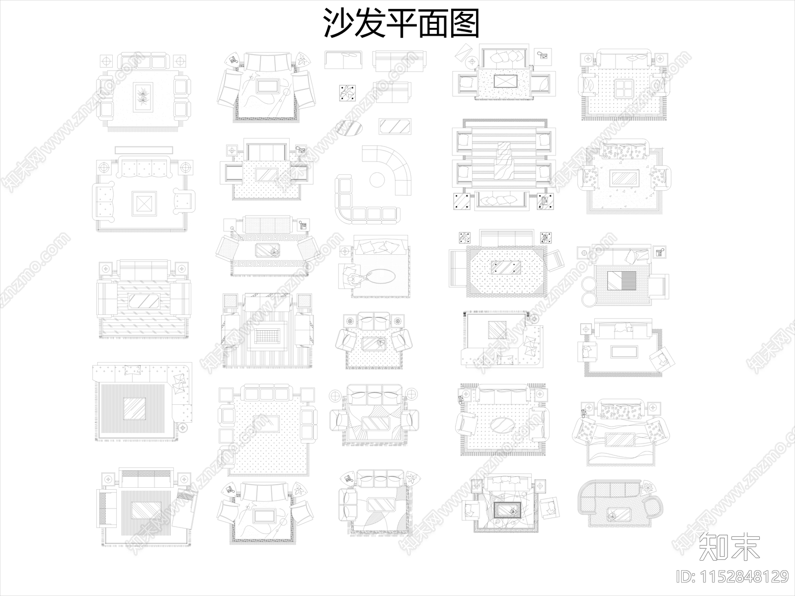 室内沙发施工图下载【ID:1152848129】