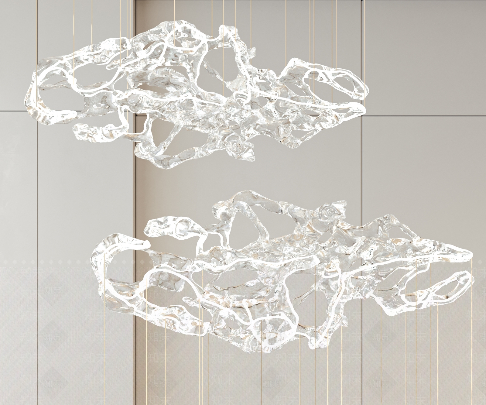 现代装饰吊灯3D模型下载【ID:1152848213】