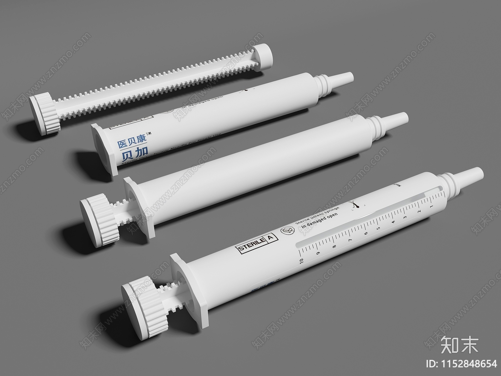 现代医疗注射器3D模型下载【ID:1152848654】