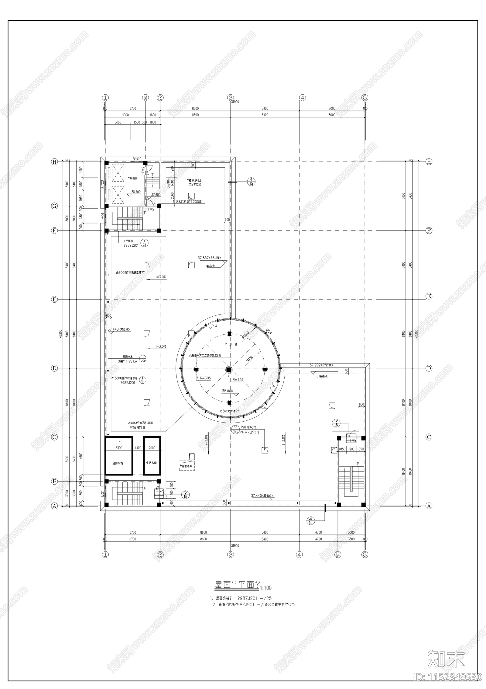 欧式古典酒店建筑设计cad施工图下载【ID:1152849530】