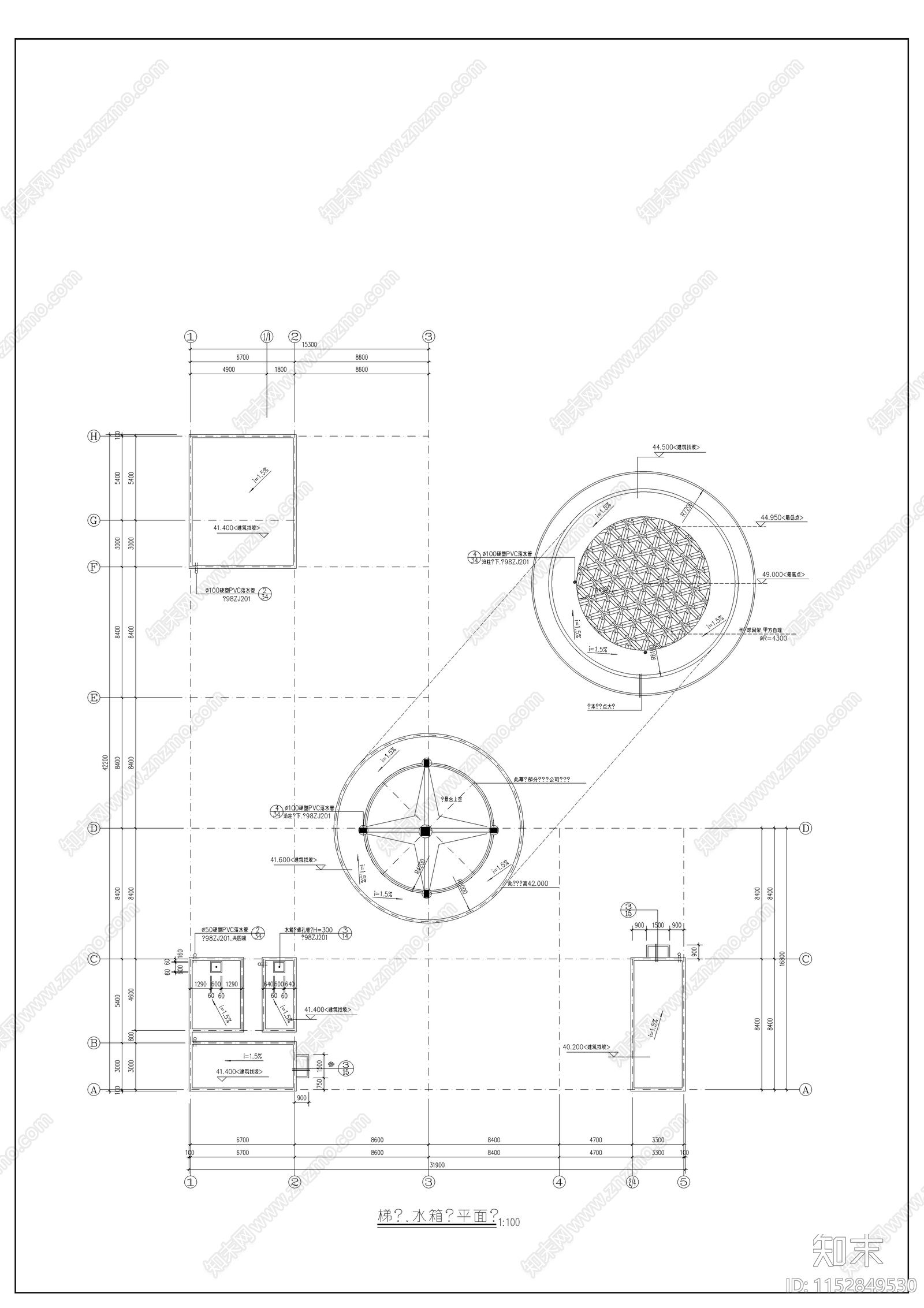 欧式古典酒店建筑设计cad施工图下载【ID:1152849530】