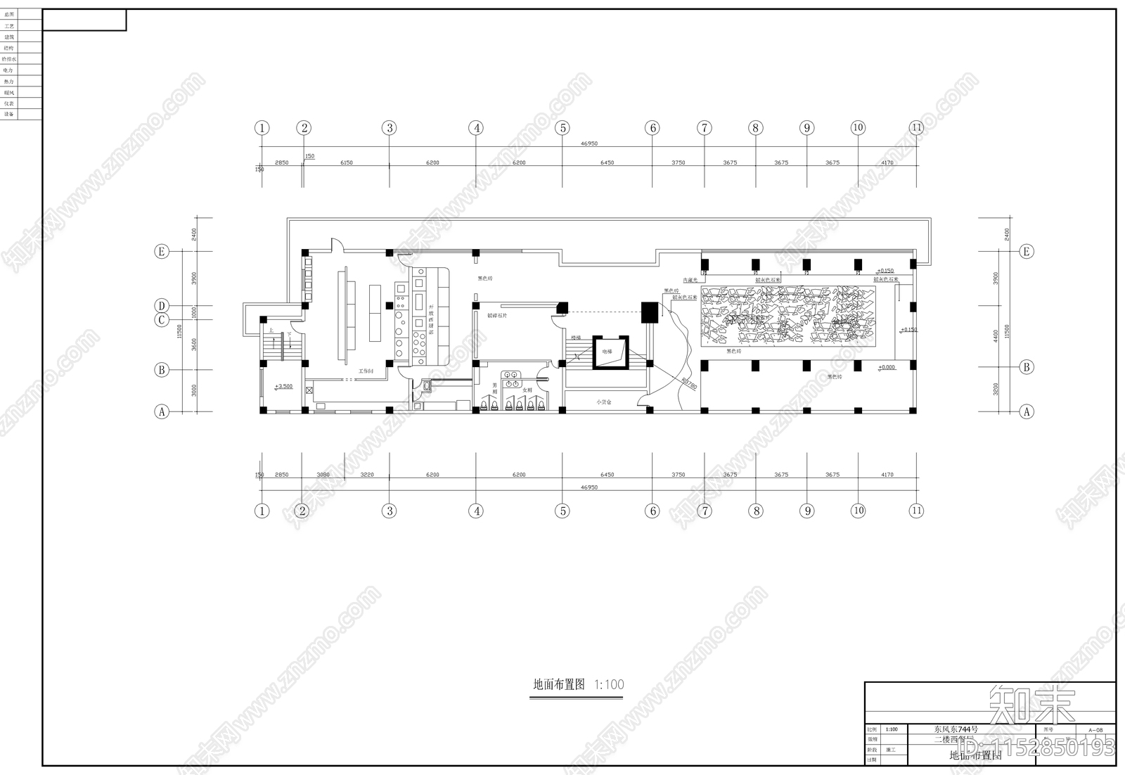 现代酒吧装修设计cad施工图下载【ID:1152850193】