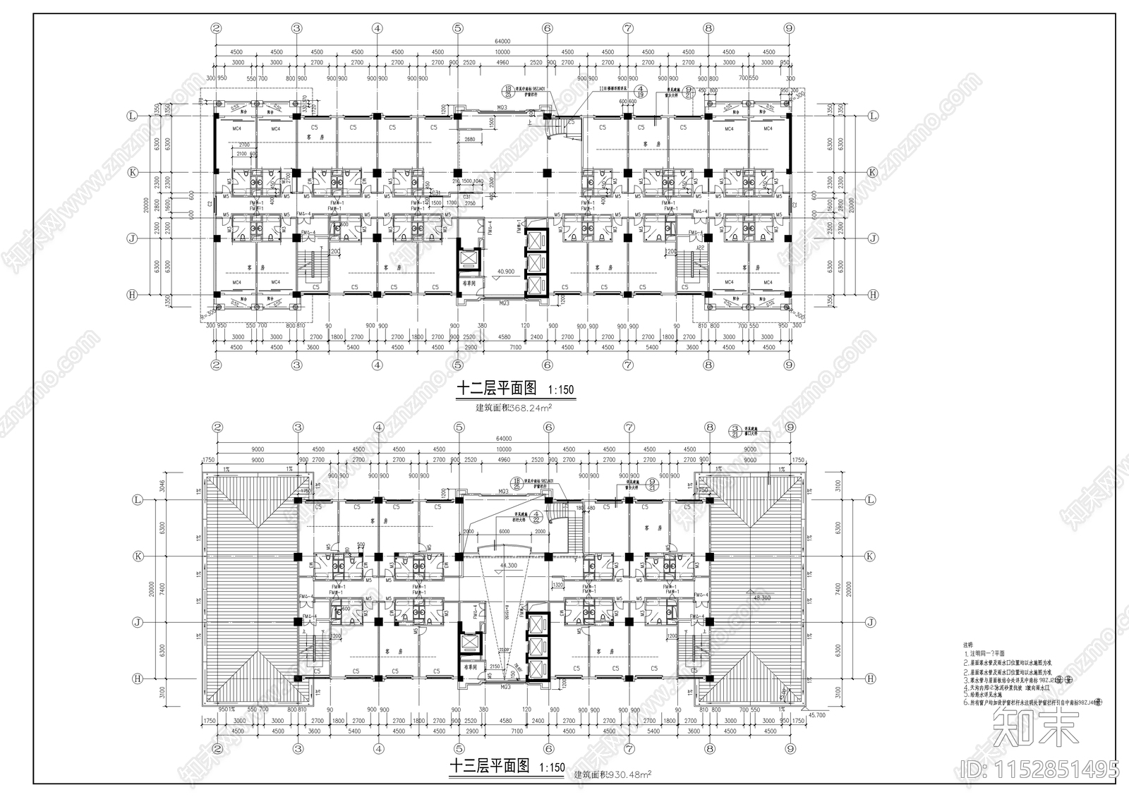 欧式简约汇景酒店建筑cad施工图下载【ID:1152851495】