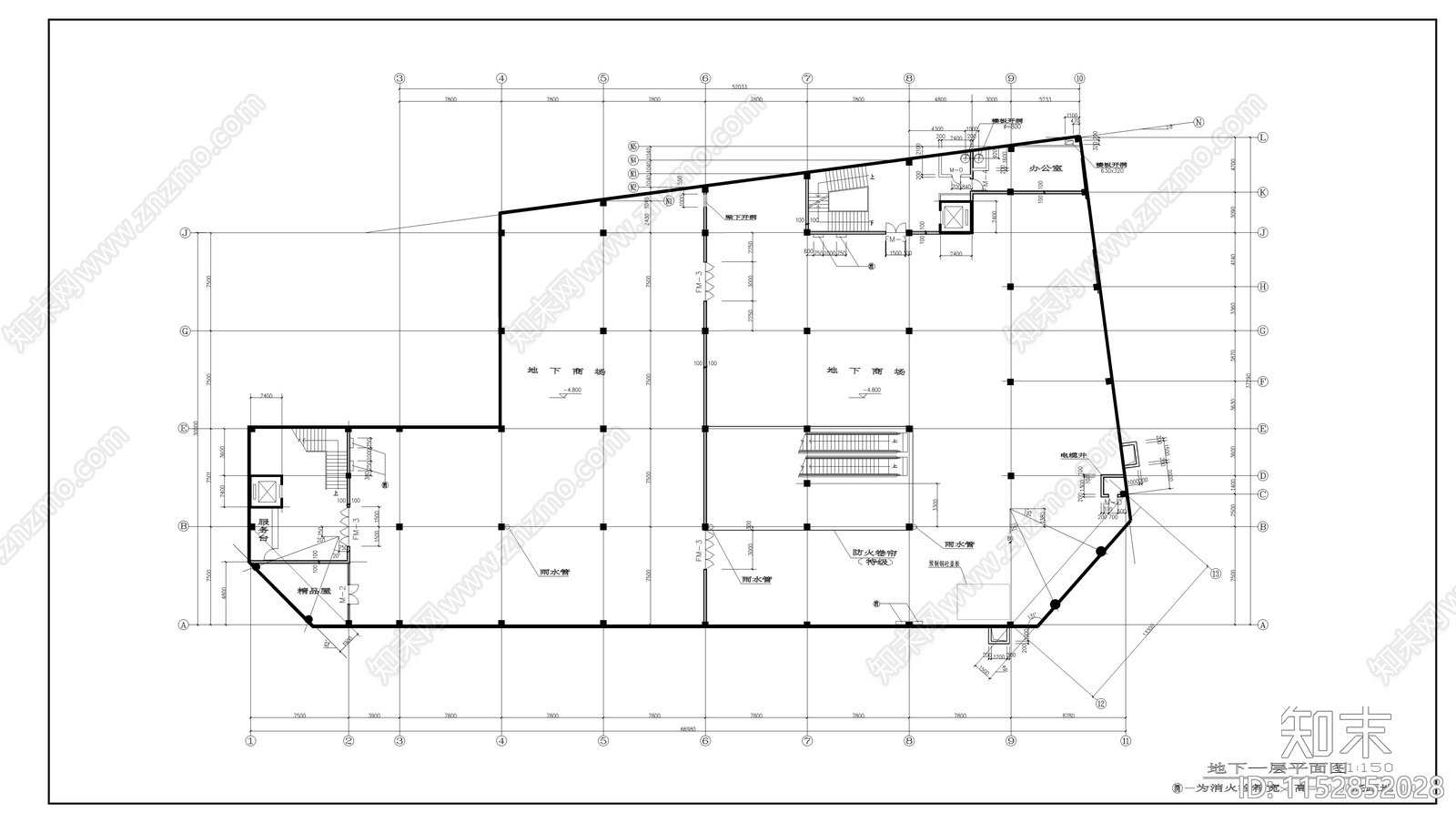 现代海城商厦建筑cad施工图下载【ID:1152852028】