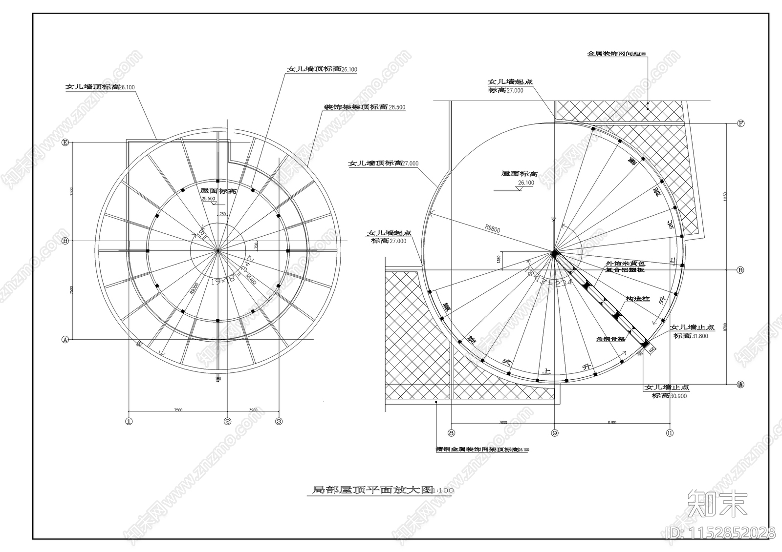 现代海城商厦建筑cad施工图下载【ID:1152852028】