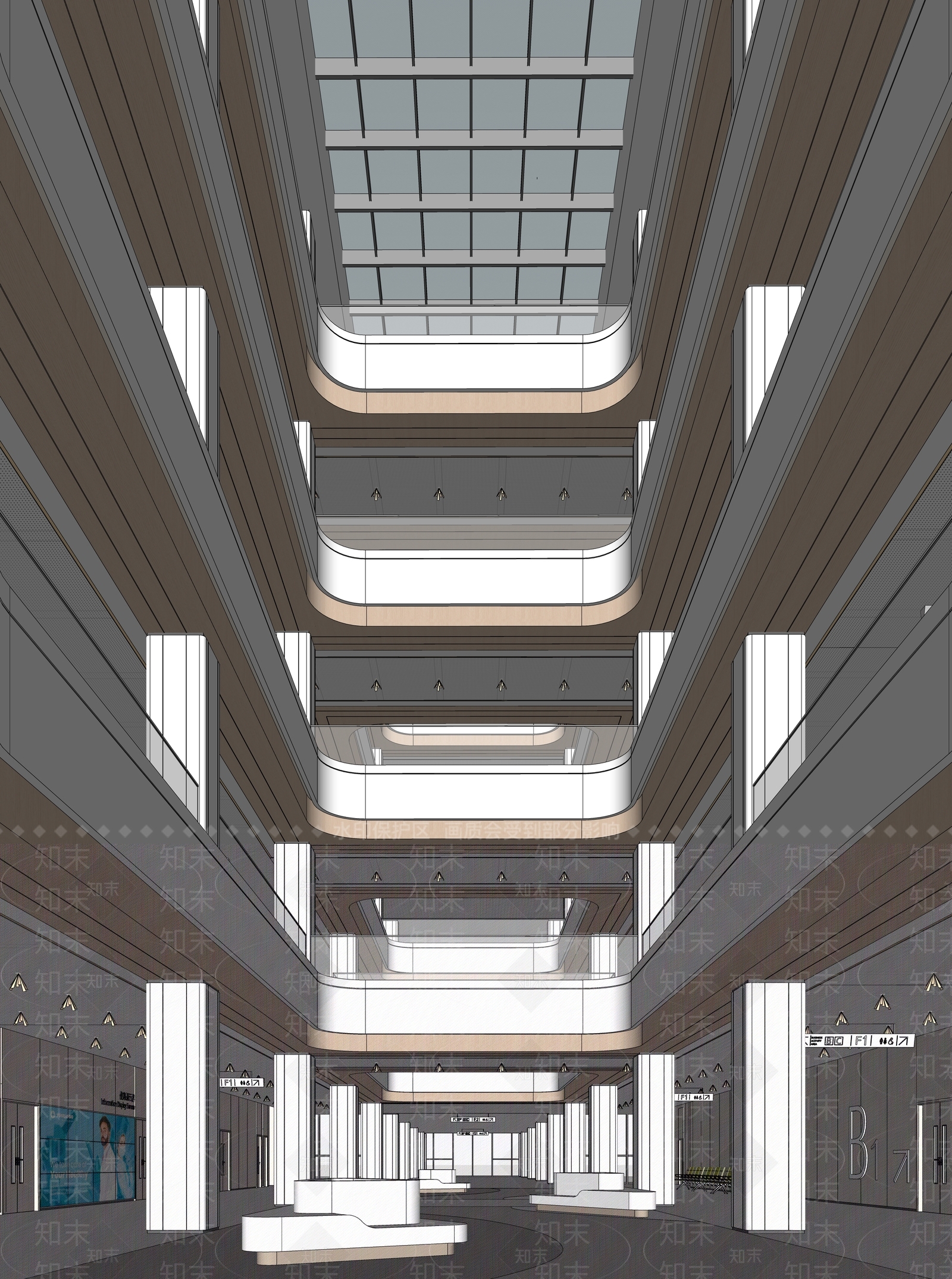 现代医院大厅SU模型下载【ID:1152852738】