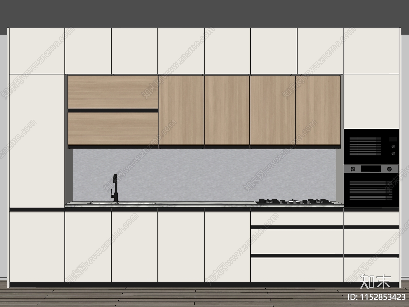 现代厨房橱柜SU模型下载【ID:1152853423】