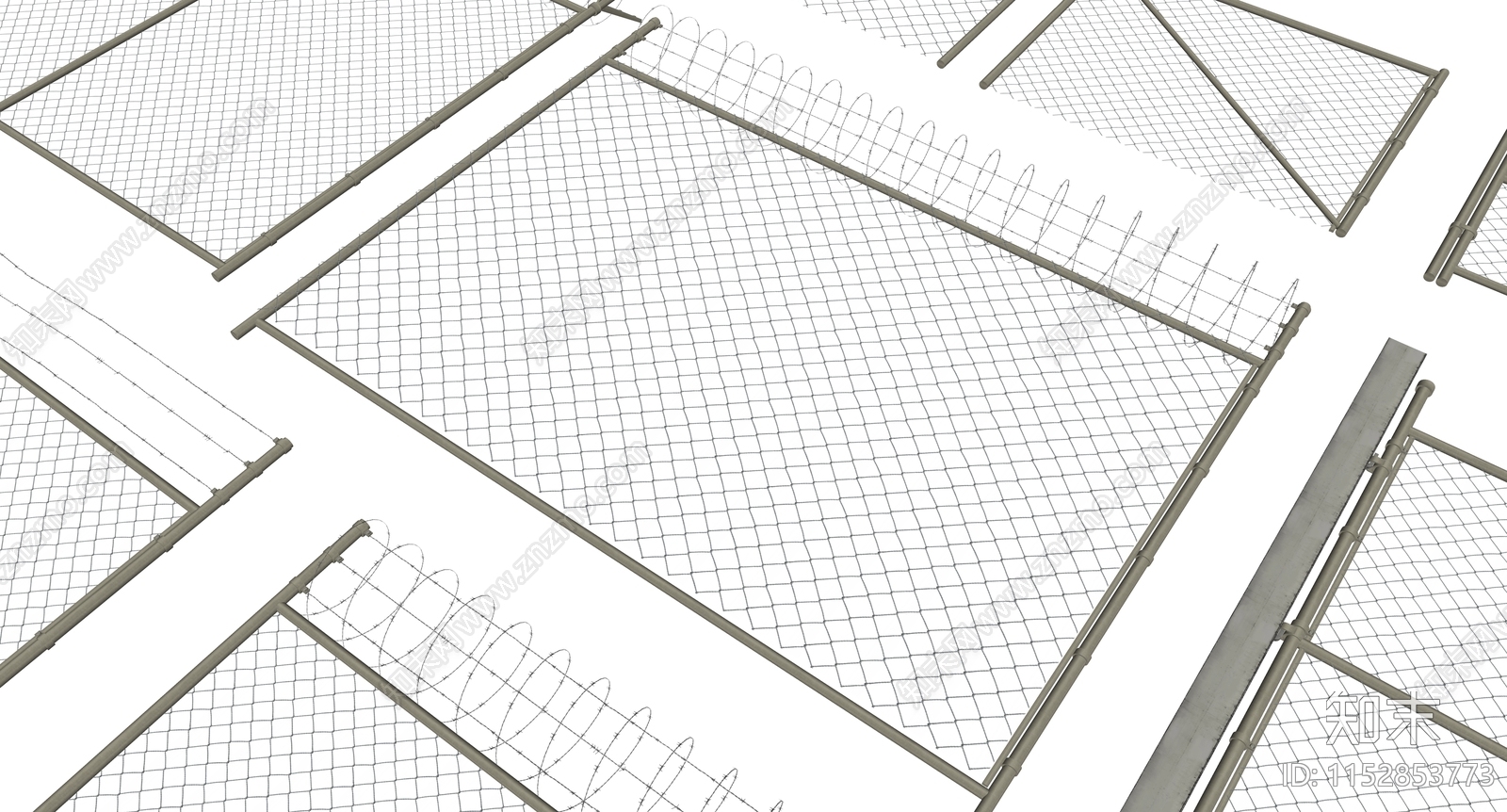 现代破旧围挡栅栏合集SU模型下载【ID:1152853773】