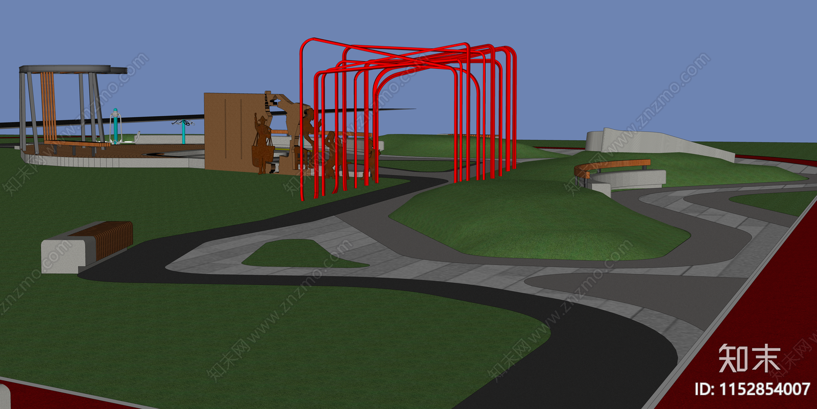 现代口袋公园SU模型下载【ID:1152854007】