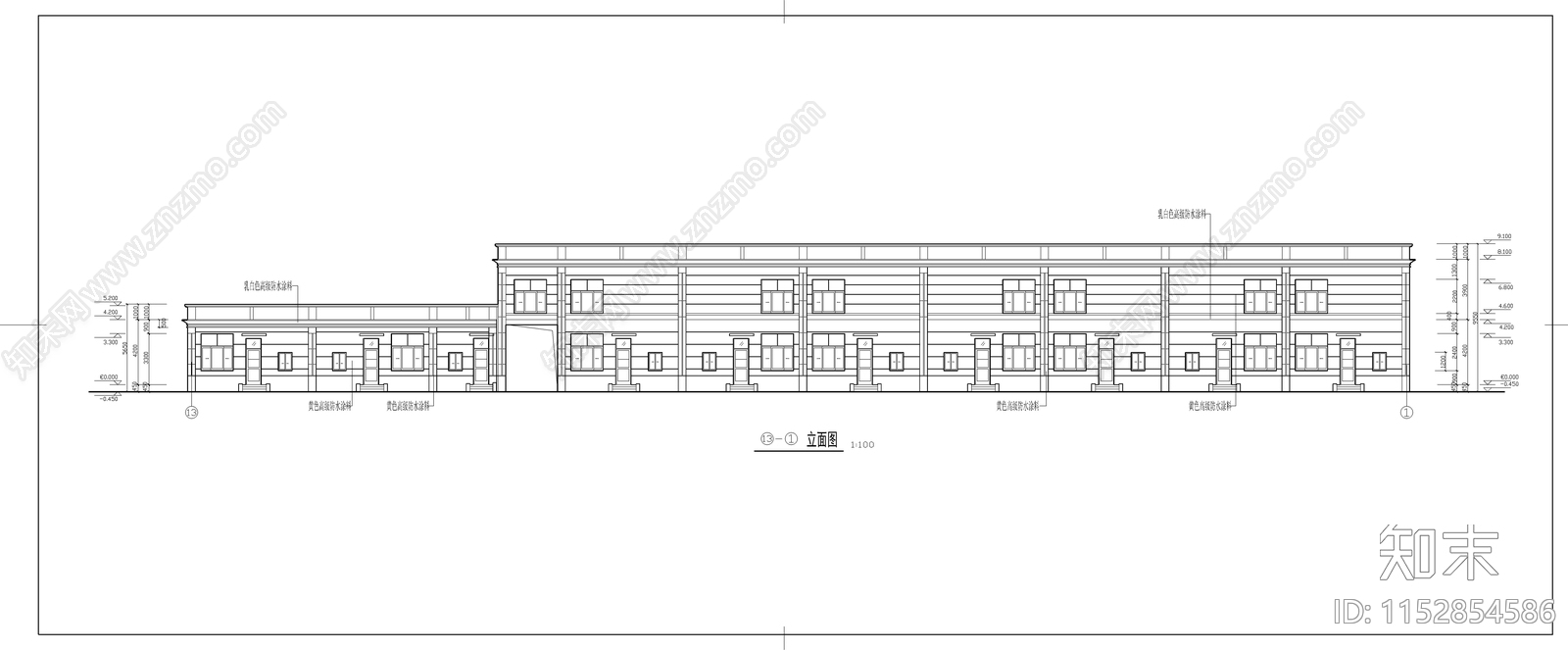 现代二层商业综合体建筑cad施工图下载【ID:1152854586】