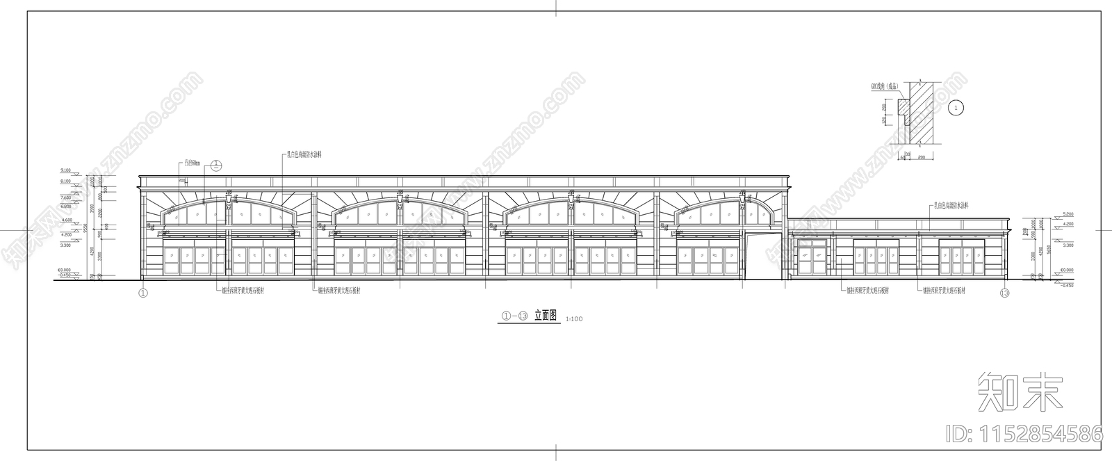 现代二层商业综合体建筑cad施工图下载【ID:1152854586】