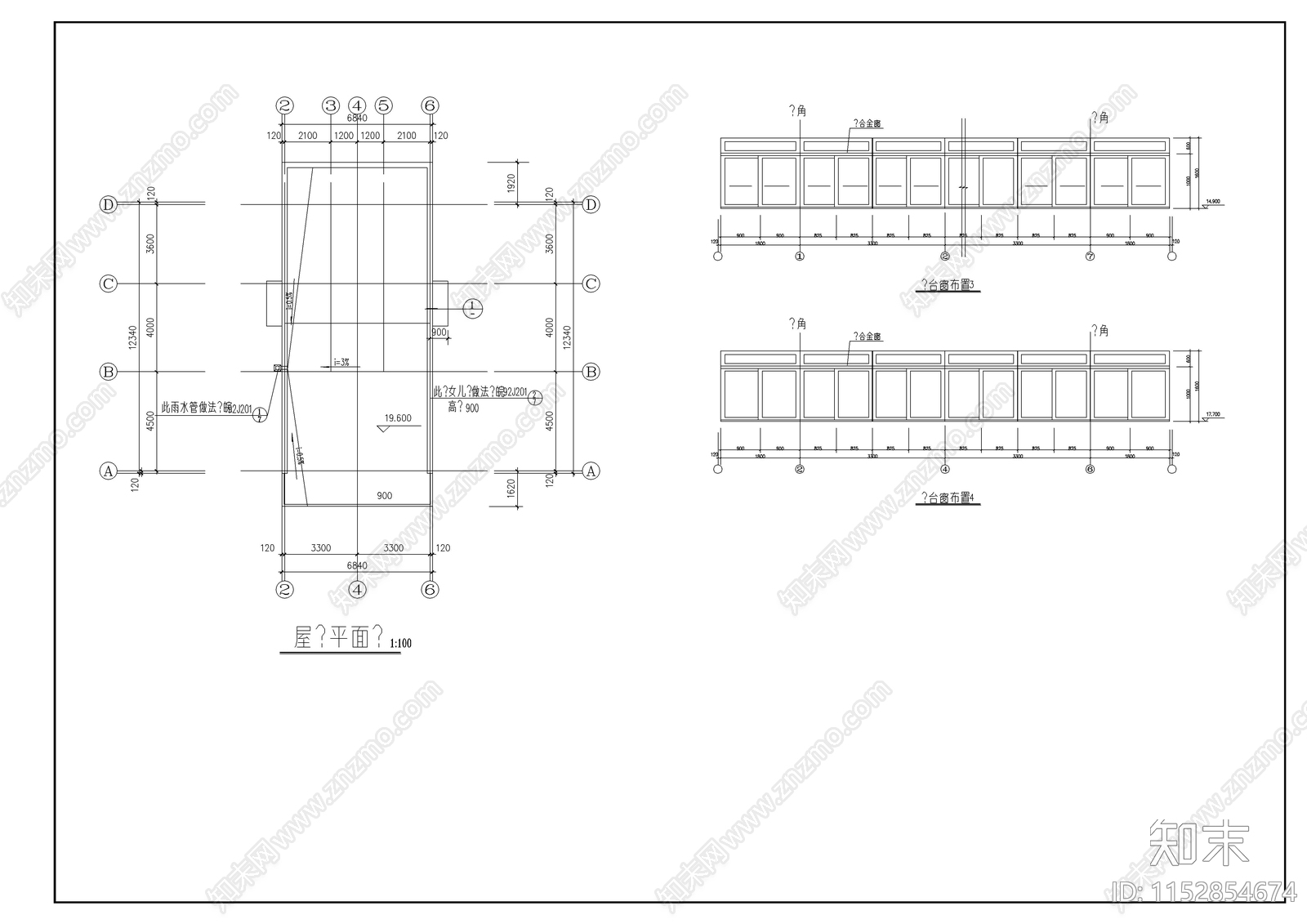 现代多层住宅建筑设计cad施工图下载【ID:1152854674】