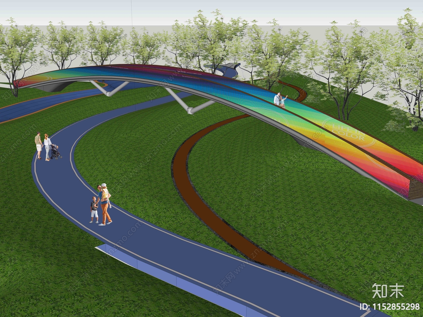 现代风格景观桥SU模型下载【ID:1152855298】