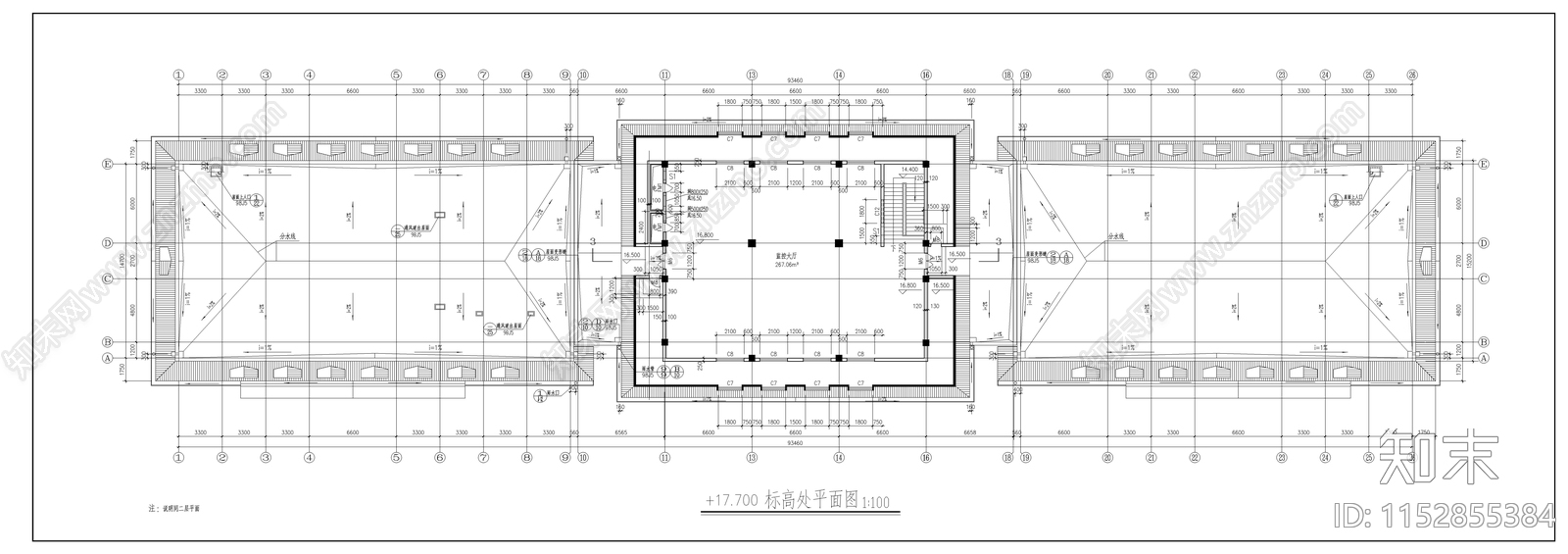 欧式简约多层办公楼cad施工图下载【ID:1152855384】